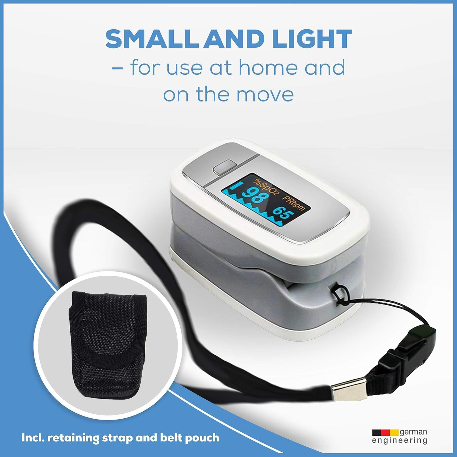 Beurer Instant Digital Fingertip Pulse Oximeter, Blood Oxygen Saturation & Pulse Rate Monitor with Accessories, PO30 image number 5
