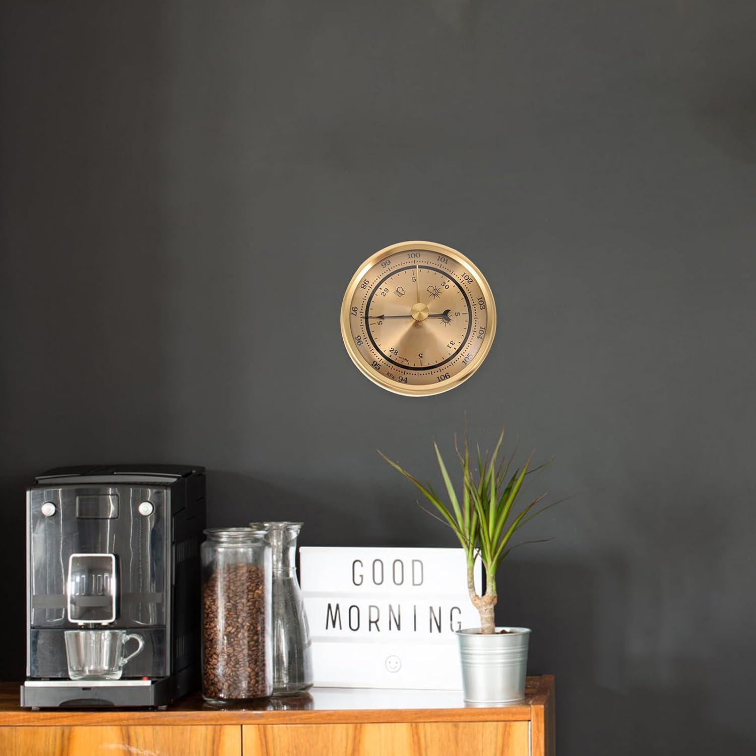 Ifundom Aneroid Household Barometer with Pointer Design Large Screen for Accurate Weather Prediction Indoor Temperature Humidity Measurement Compact Portable Vacuum Pressure Gauge image number 3