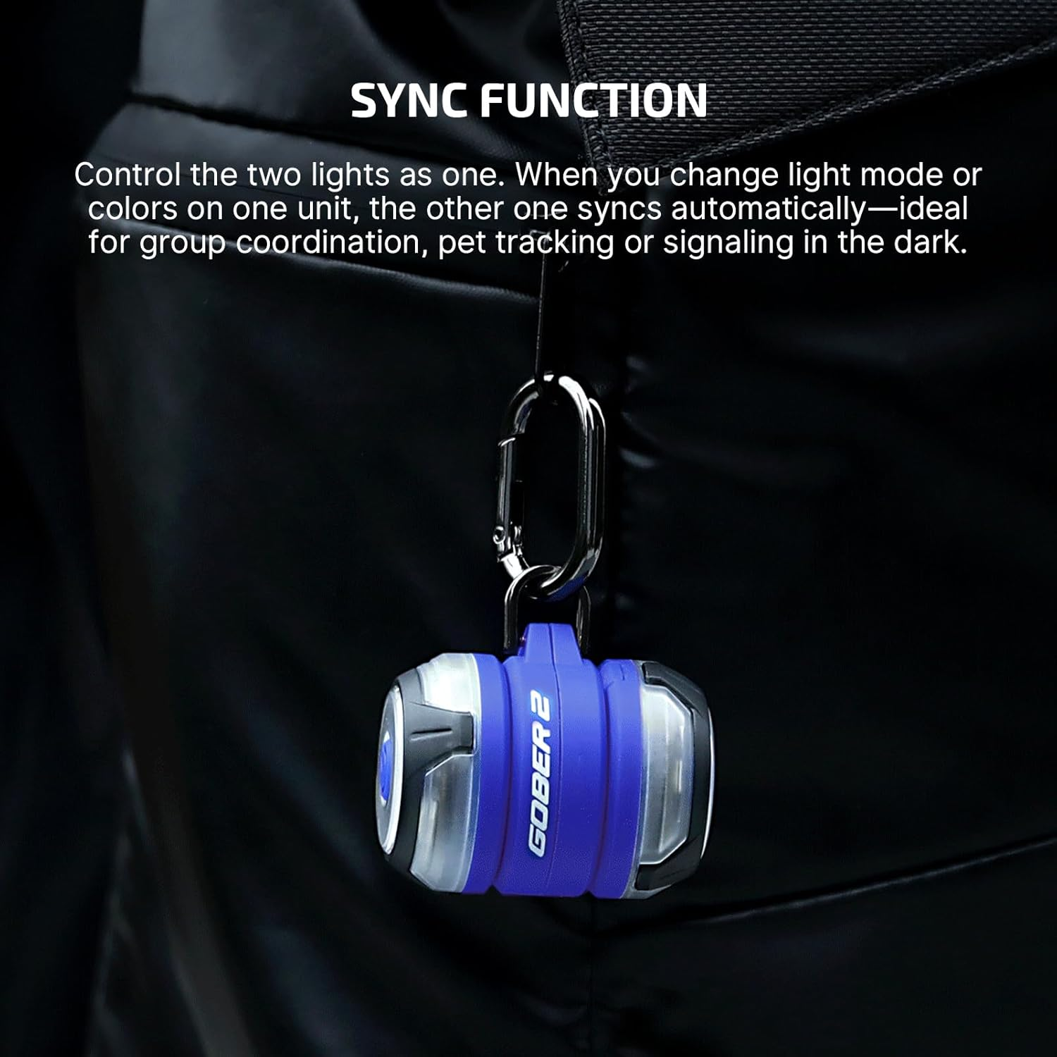 OLIGHT Gober 2 LED Rechargeable Warning Beacon Light Combination Emergency Safety Light, Magnetic Base, Six Color Modes & Synchronized Flash for Hiking, Running, Pet Tracking (Blue) image number 3