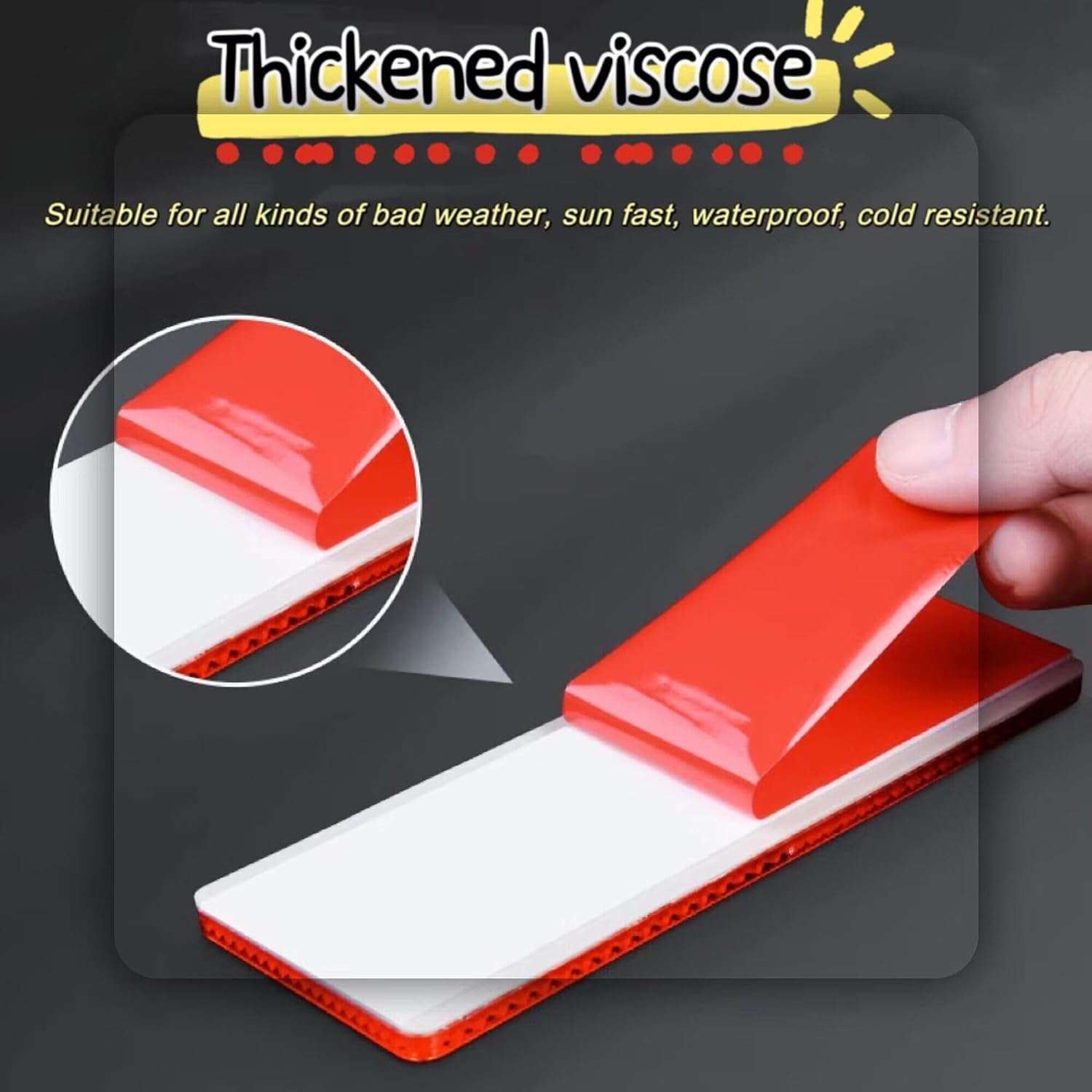 Smseace 16Pack Red/White Safety Reflectors Self Adhesive Trailer Reflectors，Car Reflector，Reflectors for Driveway Used for Truck,Rvs,Motorcycle,Cars,Bus Safety Reflectors image number 2