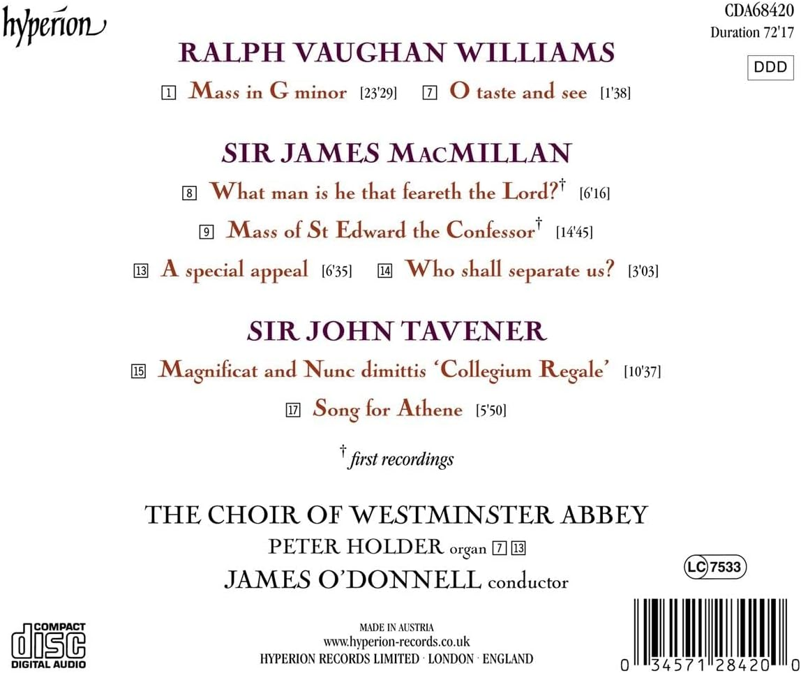 Vaughan Williams, Macmillan & Tavener: Choral Works image number 1