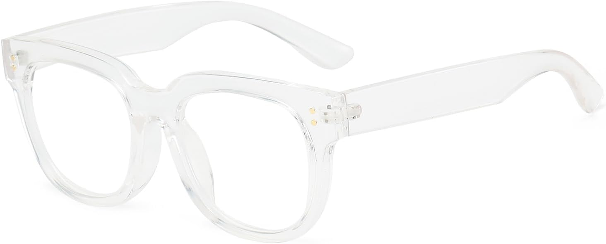 LJCZKA Blue Light Blocking Glasses Classic Square for Women Rectangular Thick Frame Clear Shades anti Eyestrain UV Protection Computer Gaming Glasses