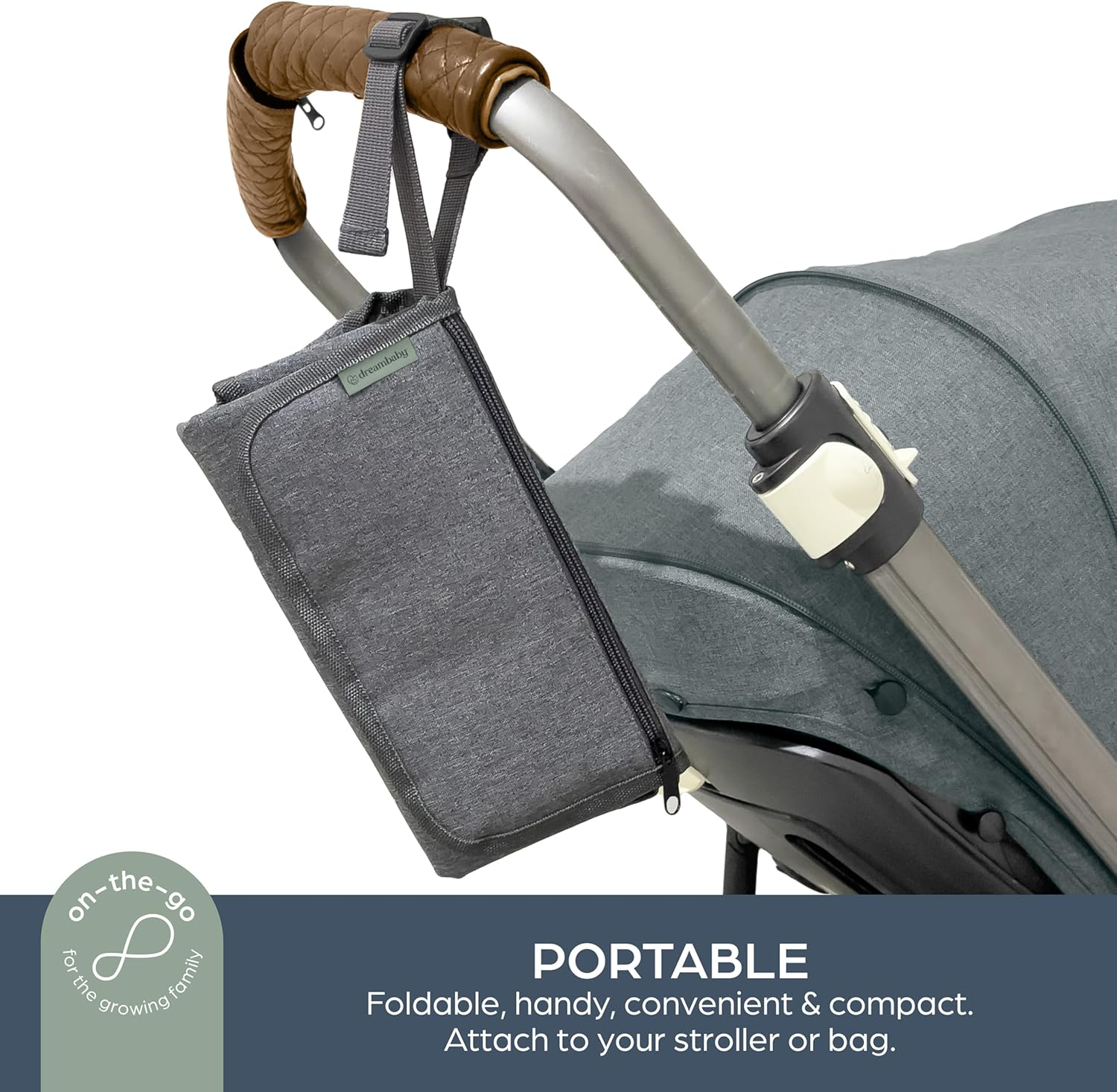 Dreambaby Fold and Go Baby Changing Pad - Portable Diaper Changing Pad - Organizer Pockets, Cushioned, Foldable Changing Mat Fits in Diaper Bag for Easy on the Go Diaper Changing Pad, Great for Travel image number 2