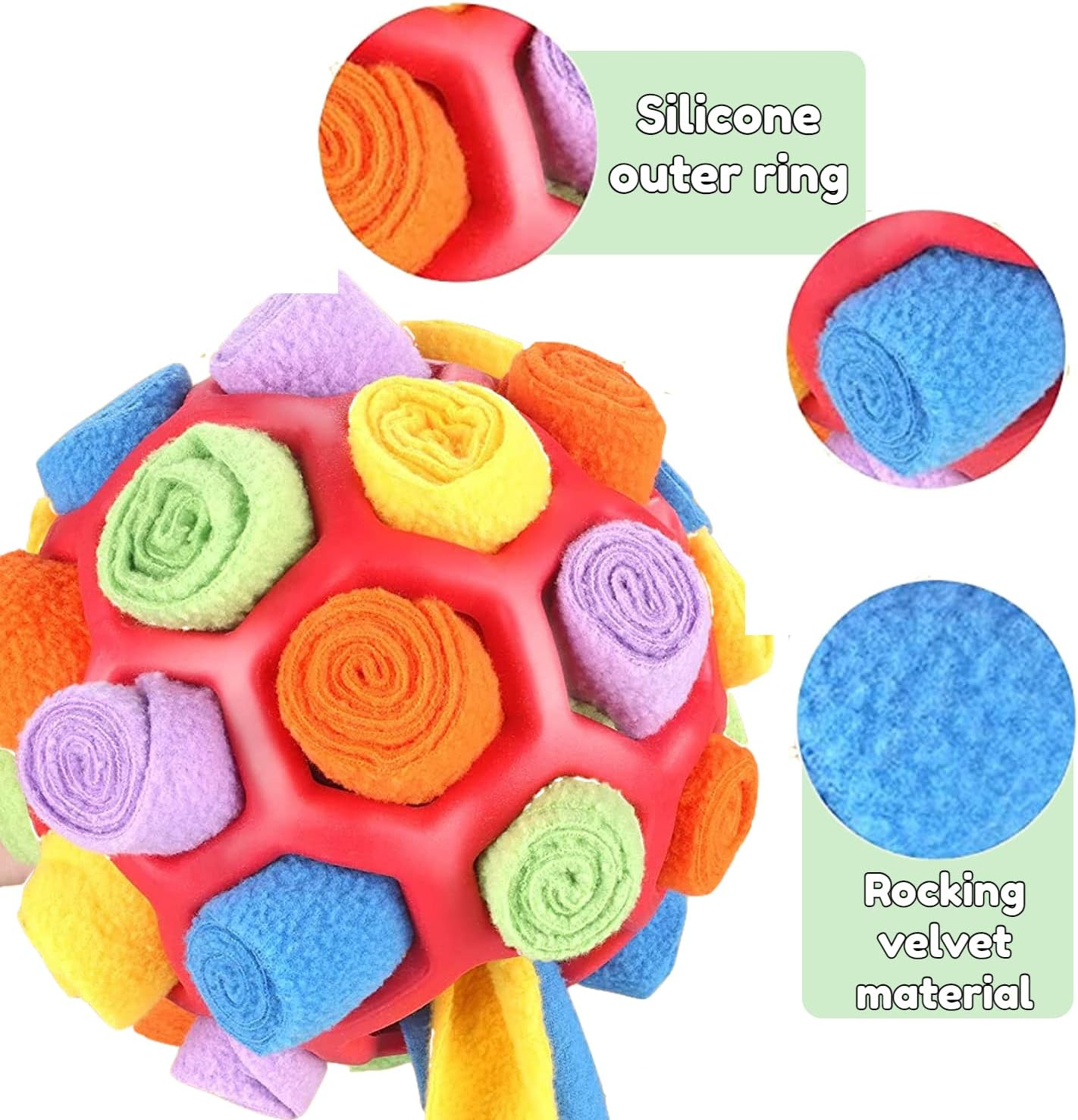 Dog Snuffle Ball Toy,Dog Interactive Puzzle Toys Dog Toys for Slow Feeder Training Dog Chew Toys for Encourage Natural Foraging Skills (A) image number 3