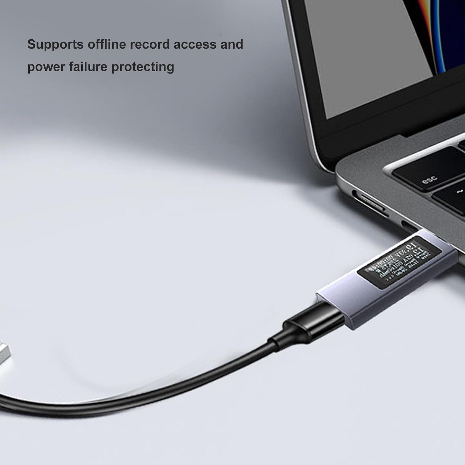 USB C Power Meter, USB C Multimeter Voltage and Current Tester 0-12A 4-30V for Phone Charging, LED Display image number 1