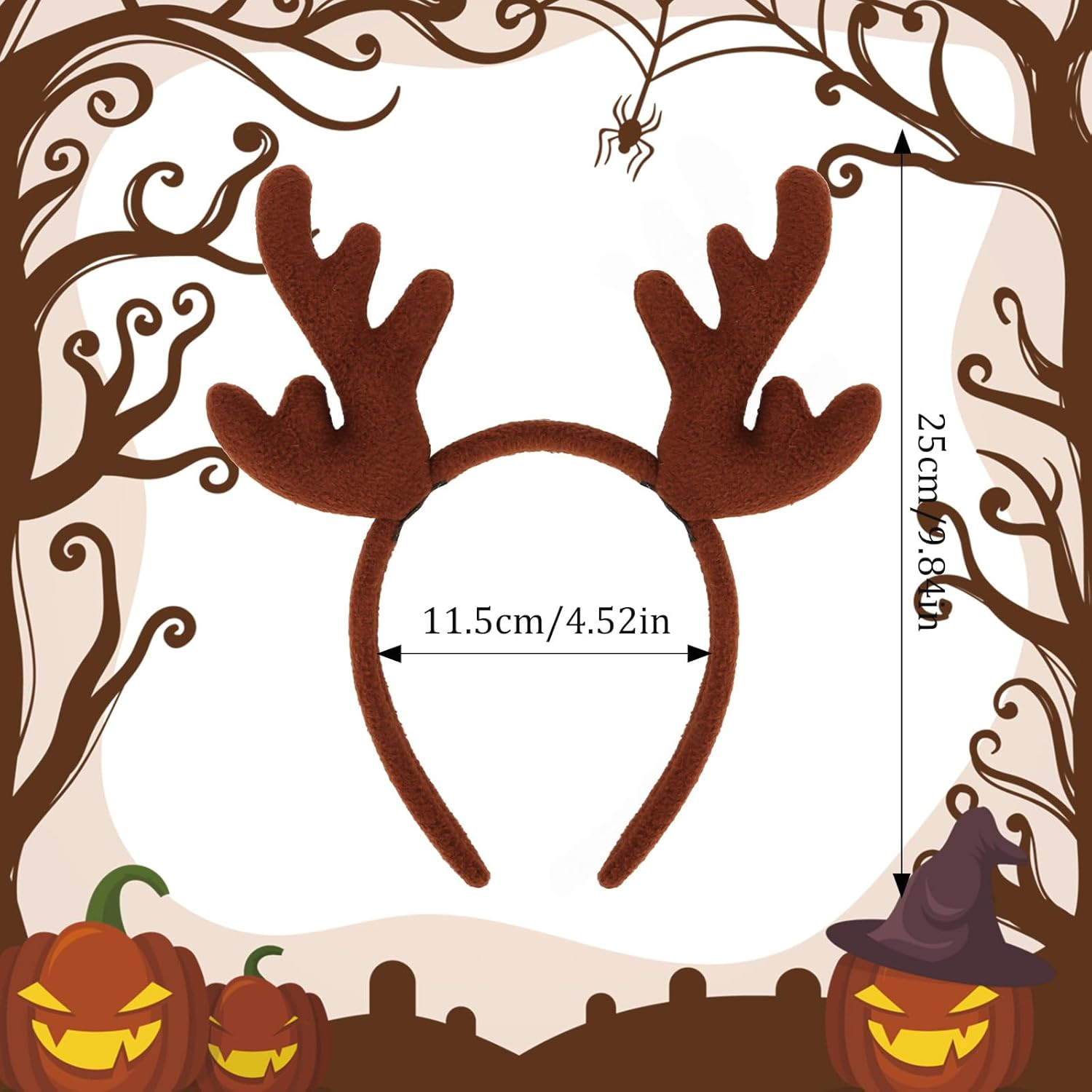 Srotmirw Antlers Headband，2 Pcs Halloween Headbands for Women Man for Halloween Hair Accessories image number 2