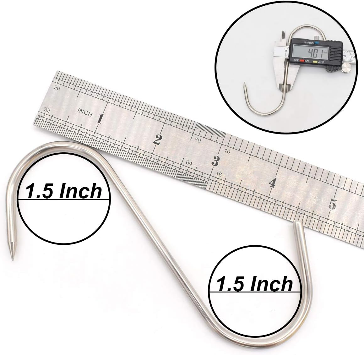 5 Inch Meat Hooks S-Hook Stainless Steel Meat Processing Butcher Hook Pot Hooks image number 2