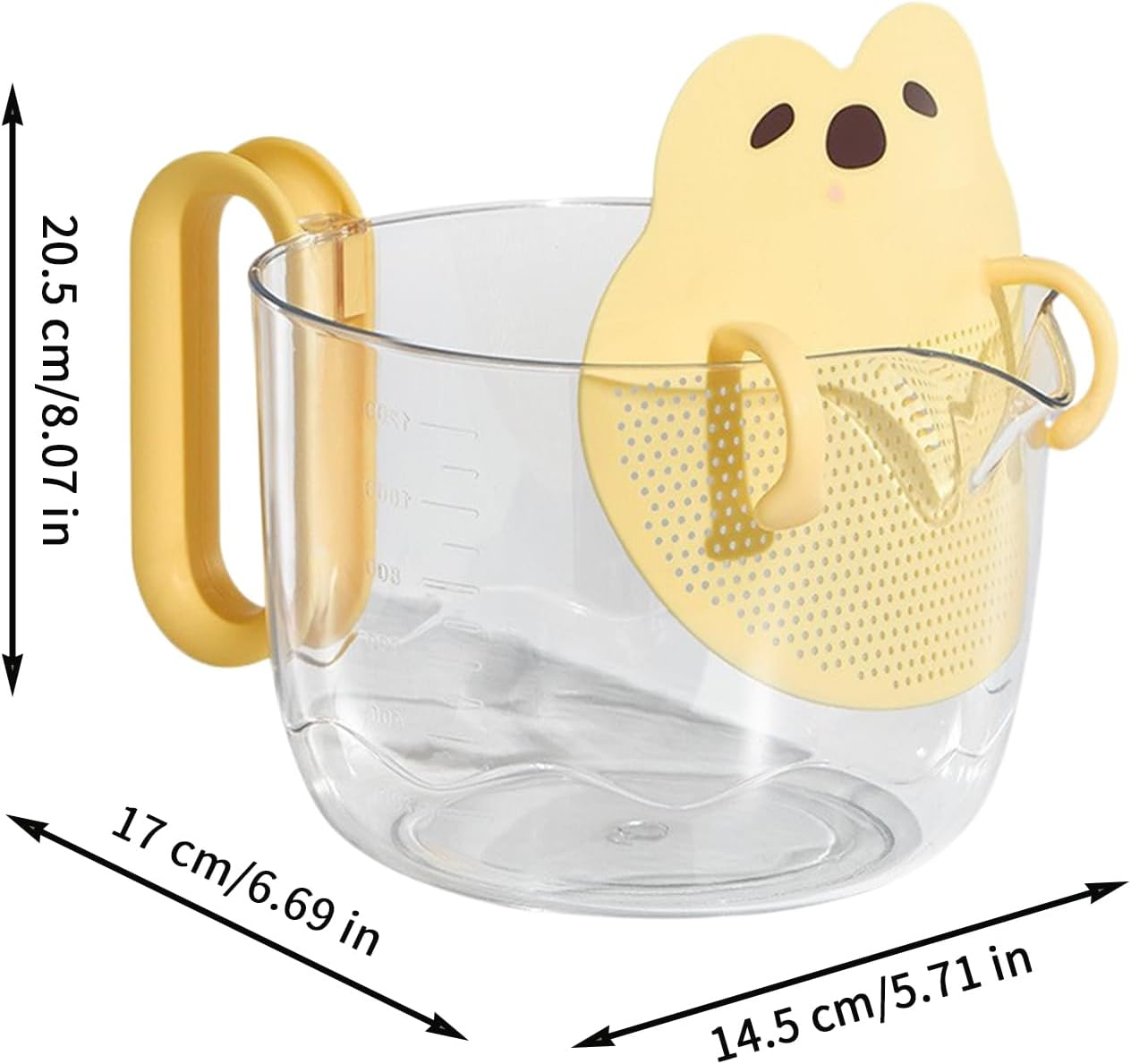 Measurement Cup | Kitchen Measuring Cups Filter Bowl | Baking Supplies Strainer Bowl Kitchen Gadgets for Egg Rice Liquid Home Cooking Restaurant Laboratory Apartment image number 3