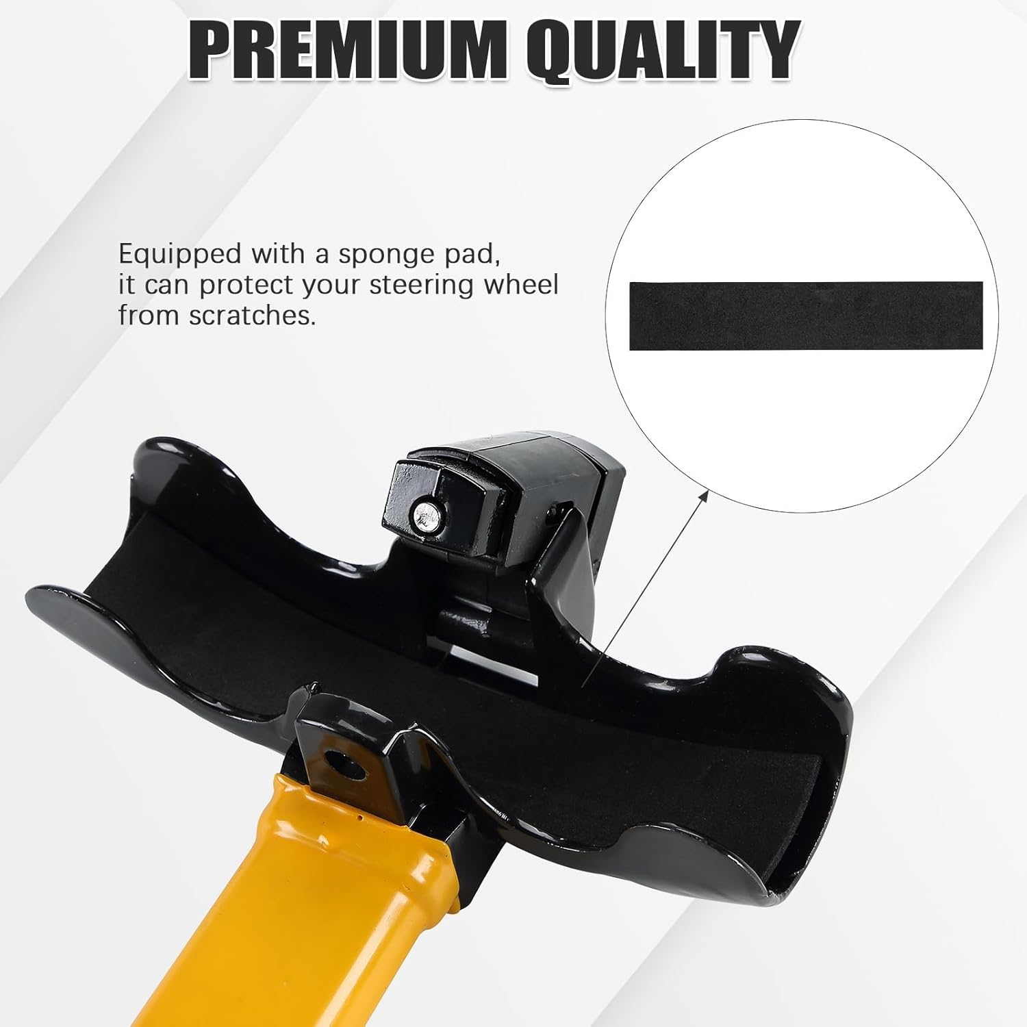 Universal Anti-Theft Car Auto Security Rotary Steering Wheel Lock, Heavy Duty Steering Wheel Lock with 2 Keys Car Security Lock for Truck Van Suvs image number 5