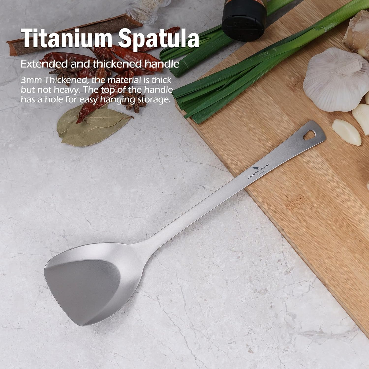 Boundless Voyage Titanium Spatula Food Turner Lightweight Food Grips Cooking Utensils for Home Outdoor Kitchen (Ti1073T) image number 2