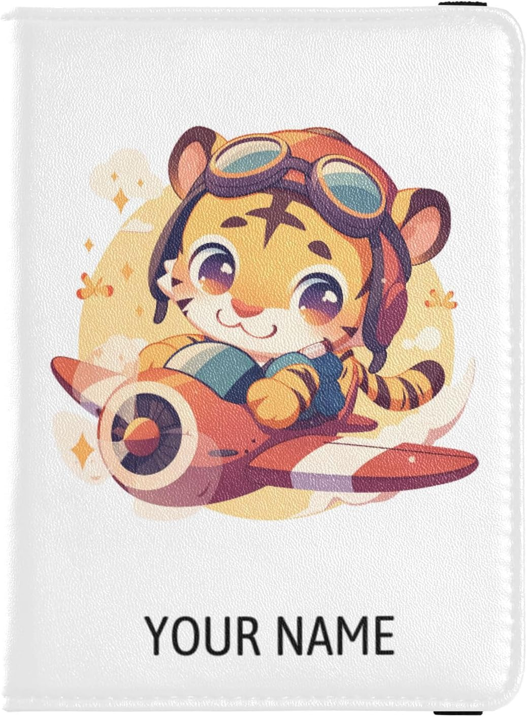 Personalized Passport Holder Cover Wallet Combo Custom Name PU Leather Passport Vaccine Card Protector for Girls Boys Travel Gift, Multicolor38, One Size - Cartoon Probe Flower Cat image number 6