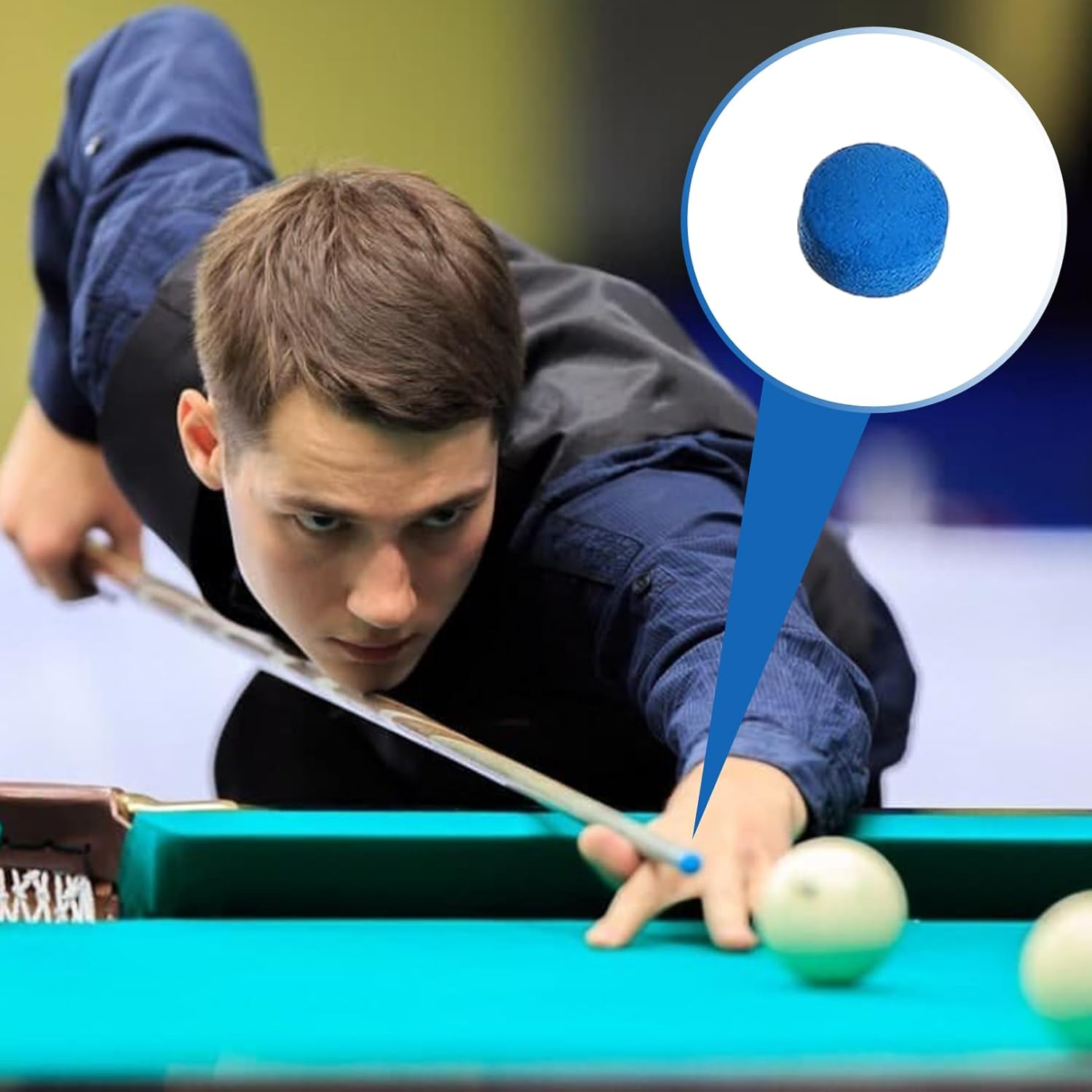 BNXF 25 Pcs 10Mm Pool Tips Snooker Tips,Leather Pool Cue Tips Billiard Tips,Snooker Cue Replacement Tips Pool Stick Tips,Blue Diamond Snooker Cue Tips,Cue Tips for Pool Cues and Snooker(Blue) image number 5