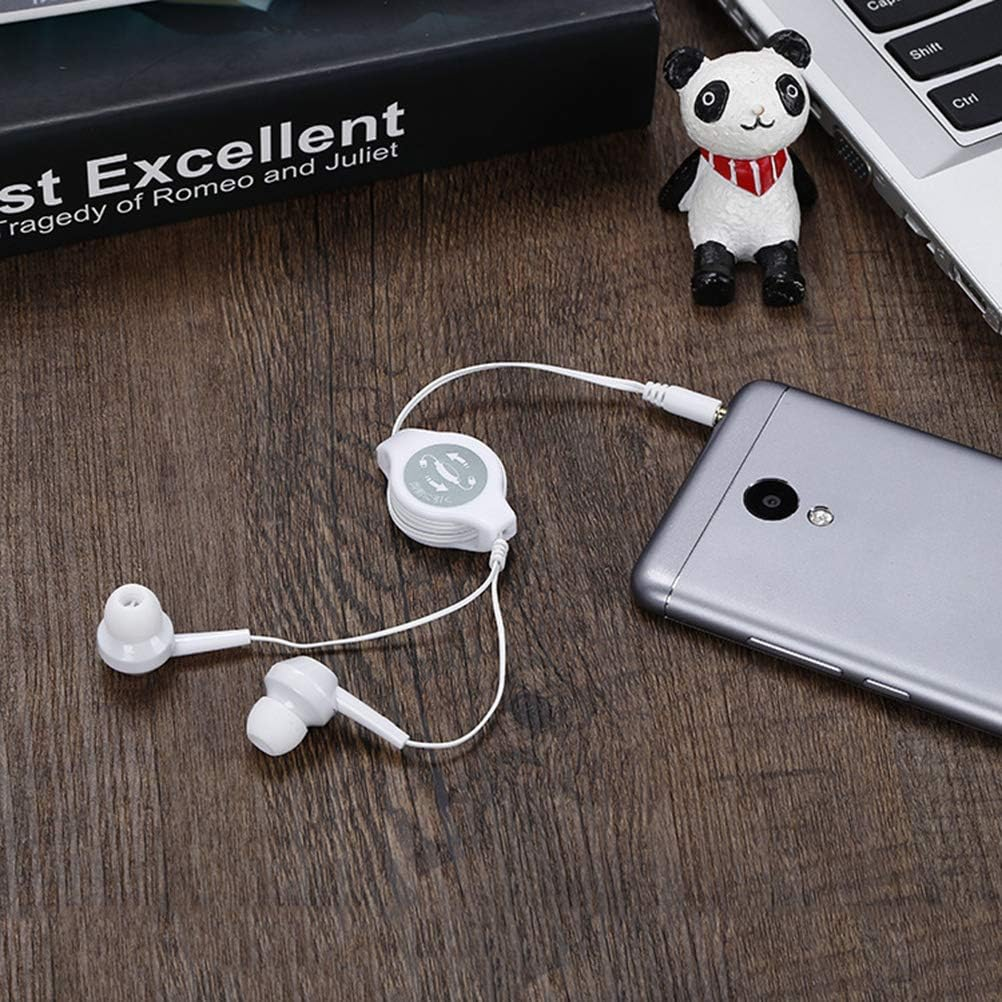 Hemobllo Retractable Dual Extension In-Ear Headphones for Tablet PC (White) image number 4