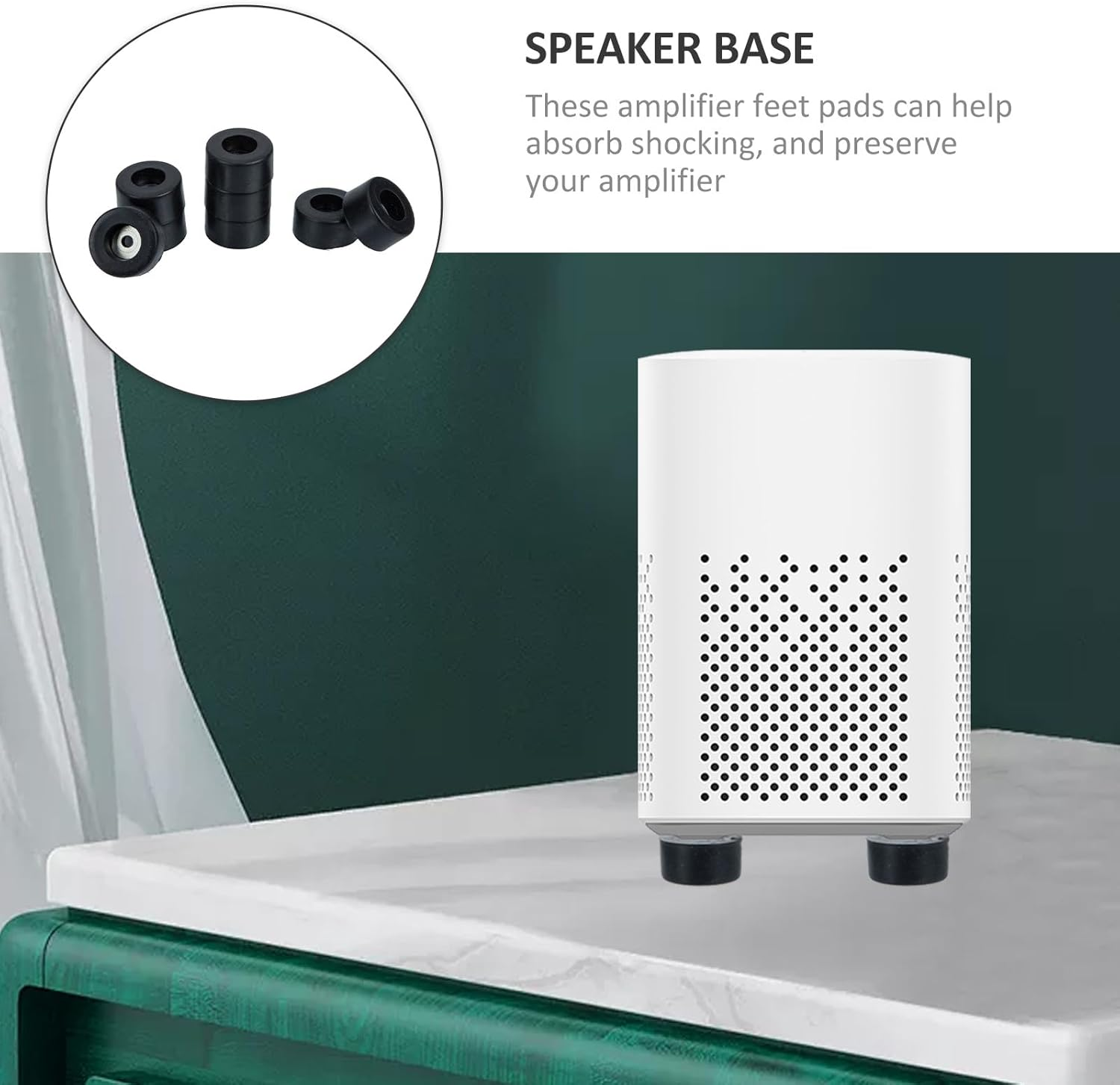 GRIRIW 8Pcs Black Rubber Speaker Isolation Pads 38X20Mm Speaker Spike Foot Cone Base Protective Feet for Amplifier and Home Audio Accessories image number 5