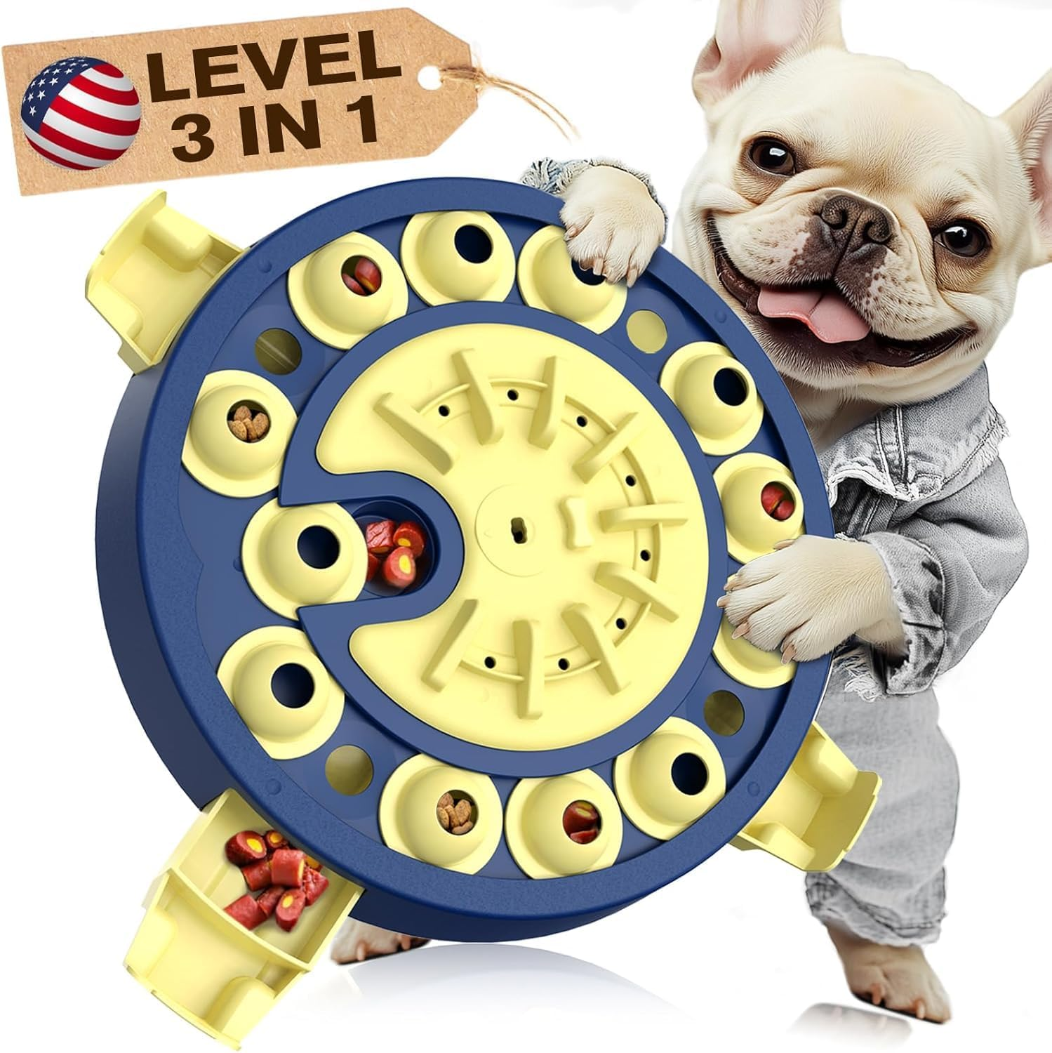 KADTC Level 3 in 1 Advanced Dog Puzzle Toy for Small/Medium/Large Smart Dogs Puppy Cognitive Enrichment Hard Treat Toys Mental Stimulation Brain Stimulating Interactive Food Puzzles Boredom Mind Games image number 6