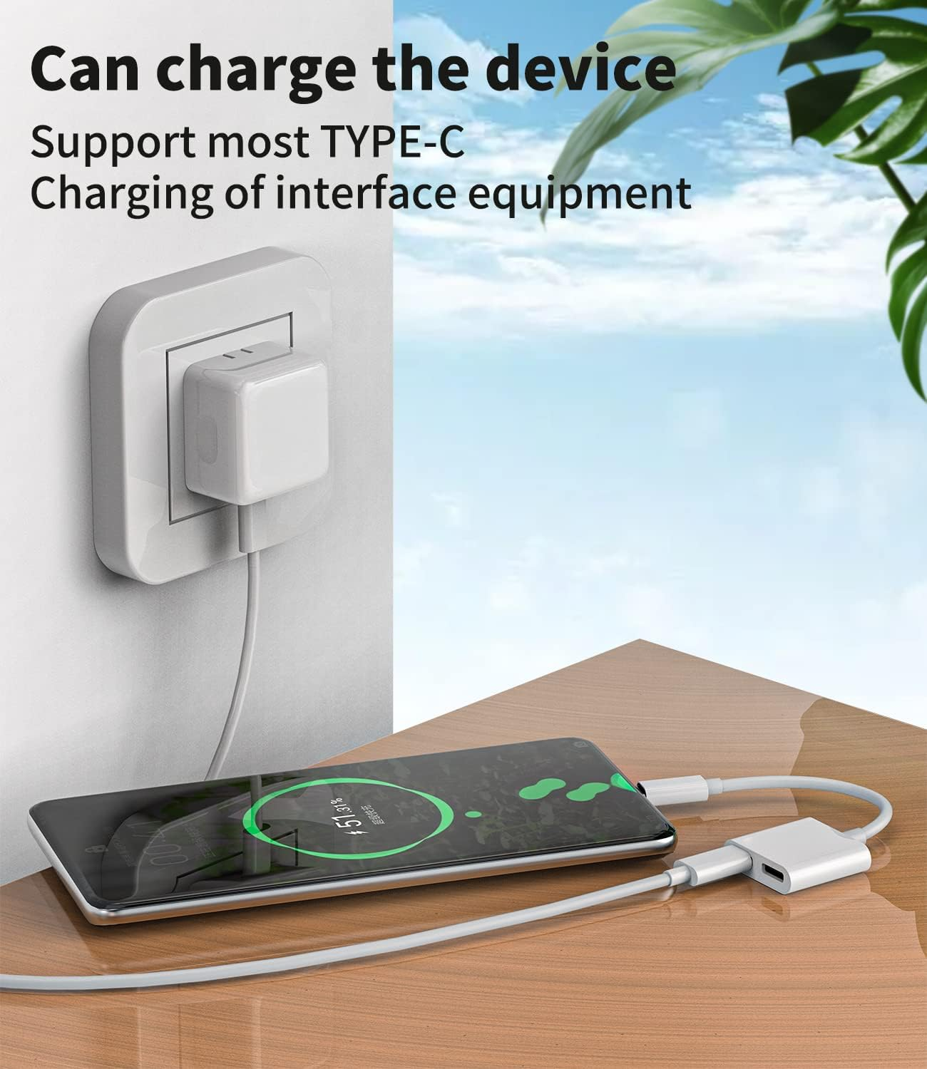 Dual USB-C Headphone Adapter(2Pack) 2In1 Charger Audio Splitter Cable Apple Iphone15 Pro Max plus Ipad Pro Air Mini DAC Type C Jack Dongle for Compatible for Samsung LG CJJ-AU image number 1