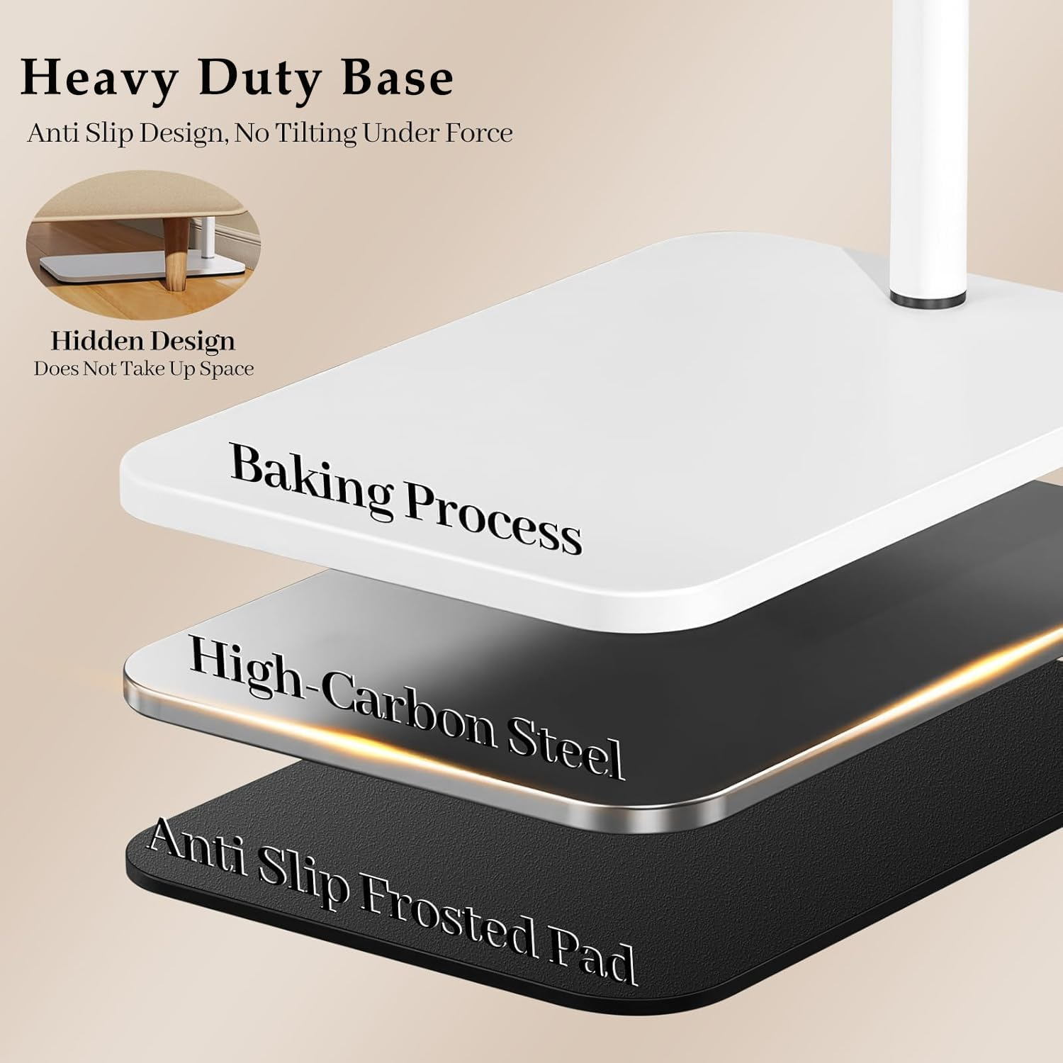 Baby Monitor Floor Stand - Adjustable Height, Universal Stand for Most Camera With1/4 Screw, 360&deg; Rotating Non-Slip Base, Safe and Sturdy Nursery Camera Stand image number 2