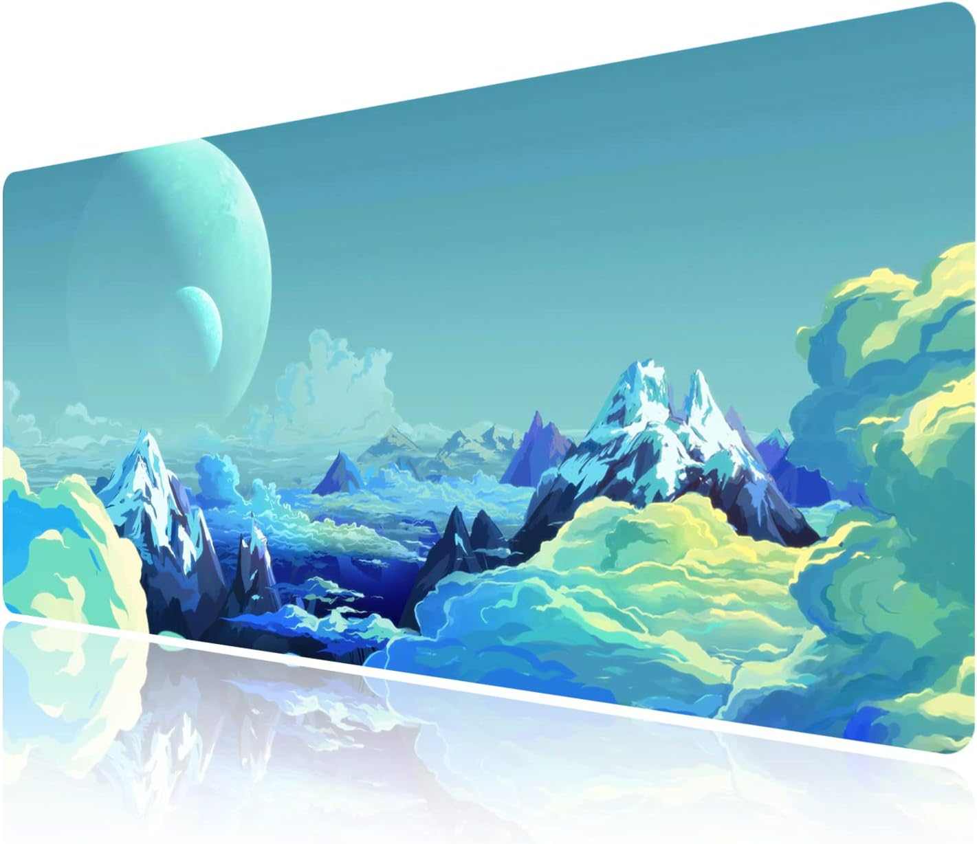 XXL Extended Large Gaming Mouse Pad Non-Slip Water-Resistant Rubber Cloth Computer Game Mouse Mat(35.4&times;15.75&times;0.1 Inch Colourful Clouds)