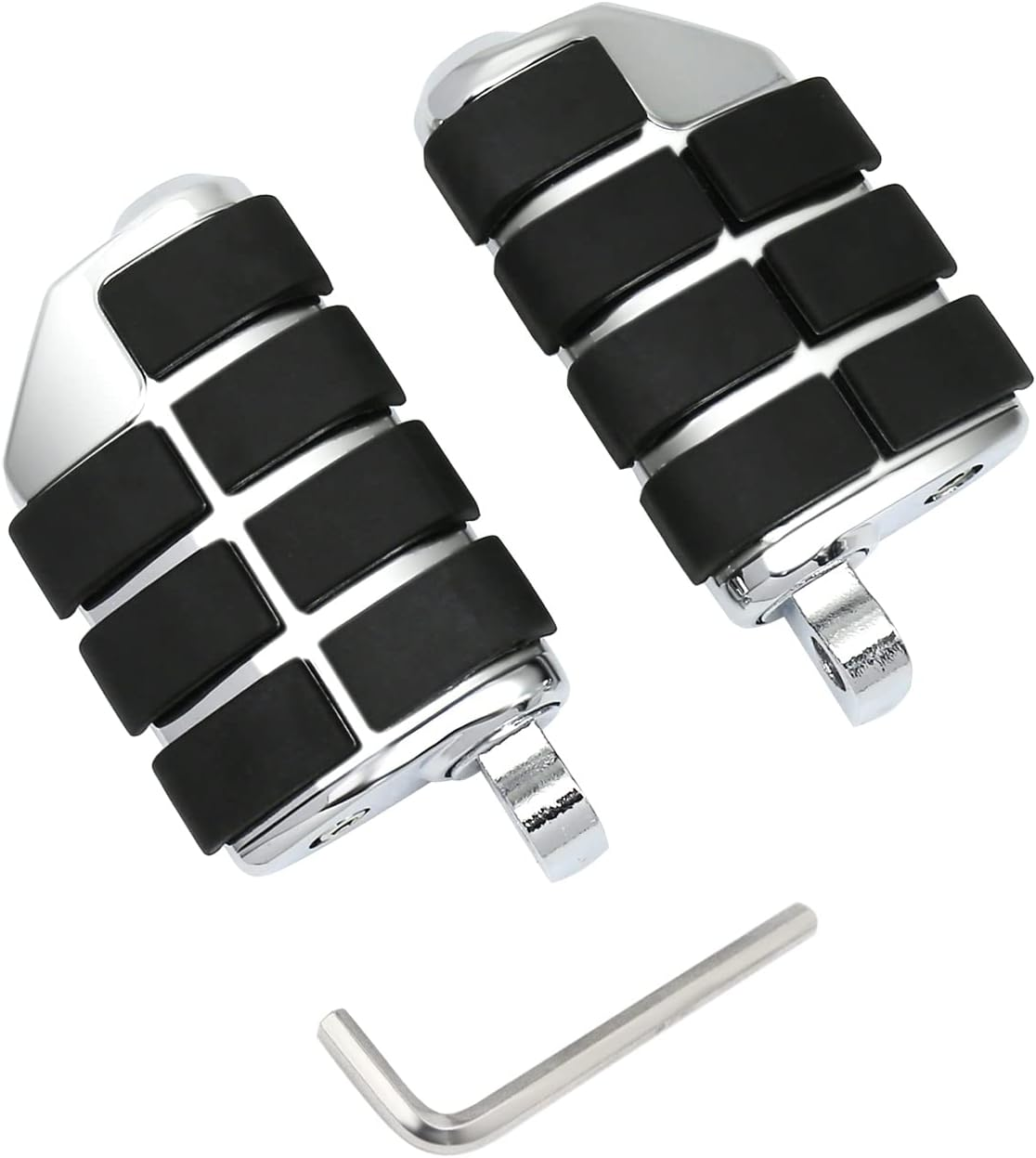 Motorcycle Highway Pegs Mount Clamp Footpegs Engine Guard Mounts Adapter Fit for Harley Yamaha Honda Suzuki Kawasaki 25Mm 32Mm 34Mm (Chrome) - Style Ablack image number 2