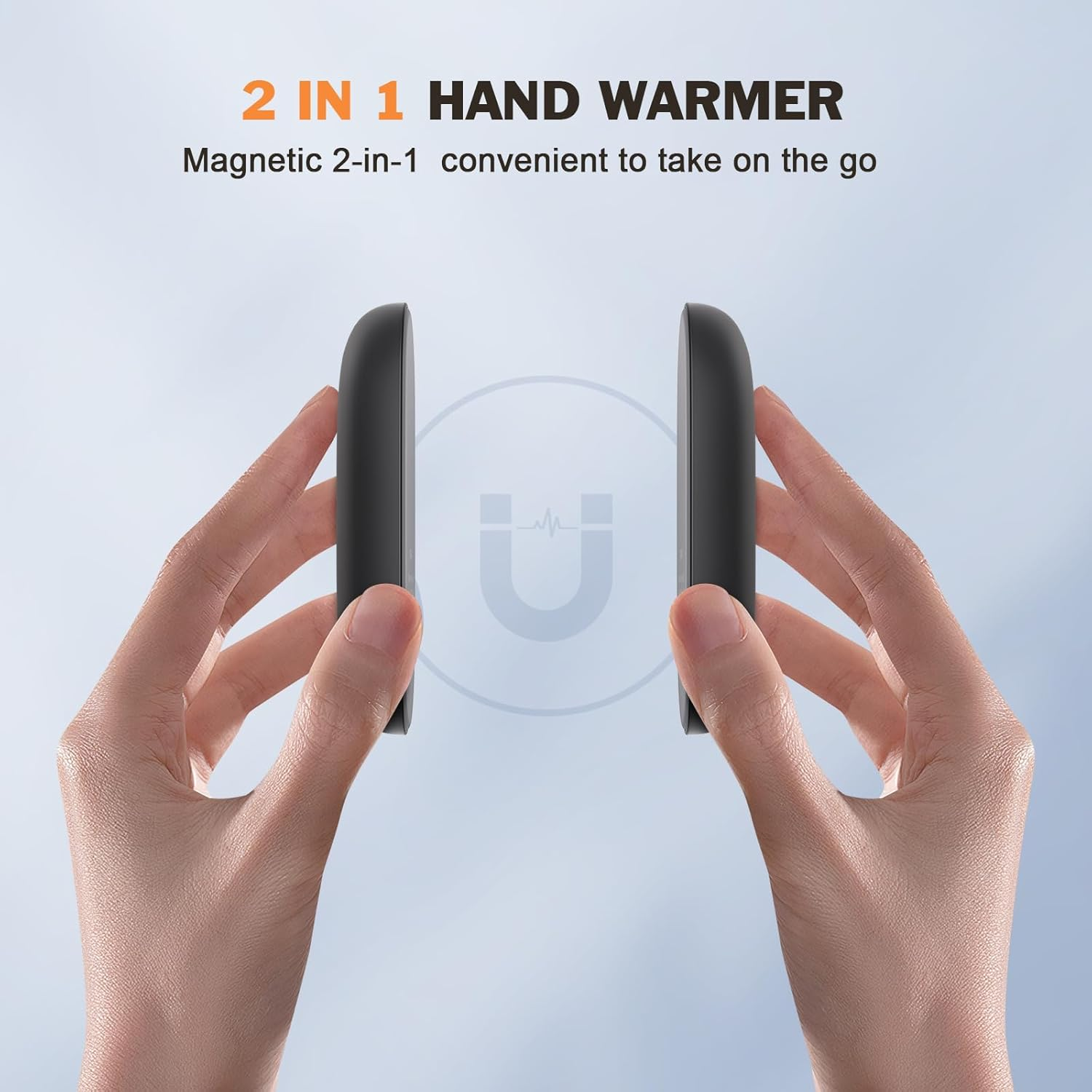 Rechargeable Hand Warmers 2 Pack, Magnetic USB Electric 5000Mah, Pocket Size, 3 Heat Levels, 8 Hours Battery Life, Portable Reusable, Ideal for Outdoor, Christmas image number 5