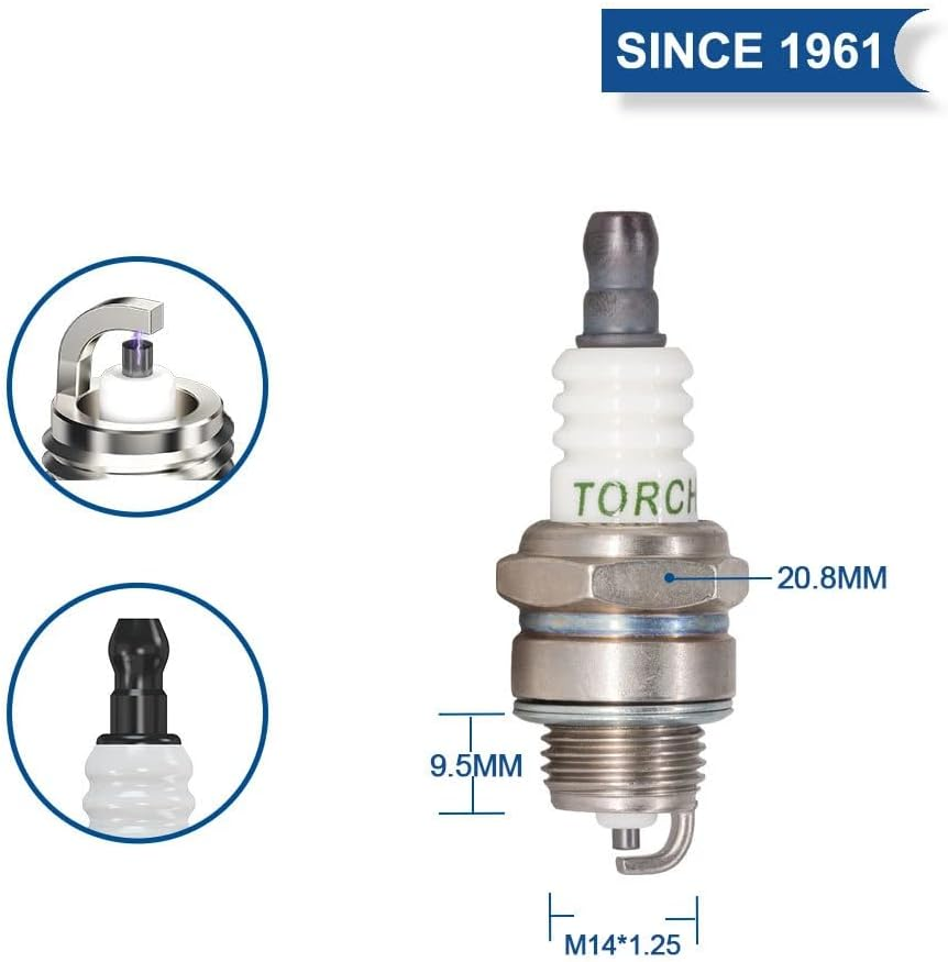 TORCH L6RTC Spark Plug Replacement for NGK BPMR6A, 848 863 CJ8Y RCJ7Y RCJ8Y, W20MPR-U10, 2976 XST2976, PR17Y PR18Y - OEM Compatible image number 3