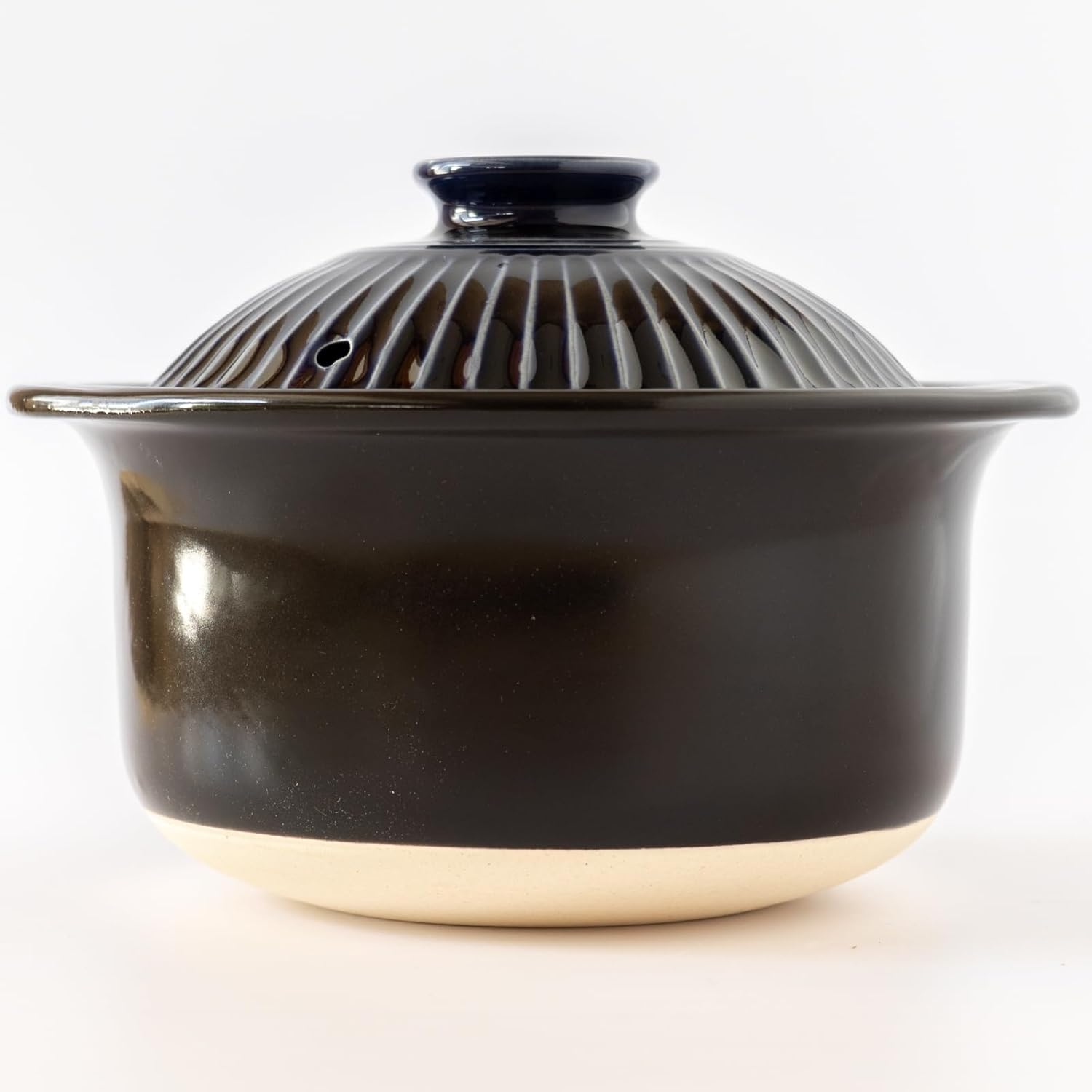 Ginpo Touki 46161 Banko Ware Ginpo Chrysanthemum Rice Pot, 2 Cooking, Double Lid, Rice, Earthenware, Compatible with Direct Fire, Lapis Glaze, Blue, Made in Japan image number 6