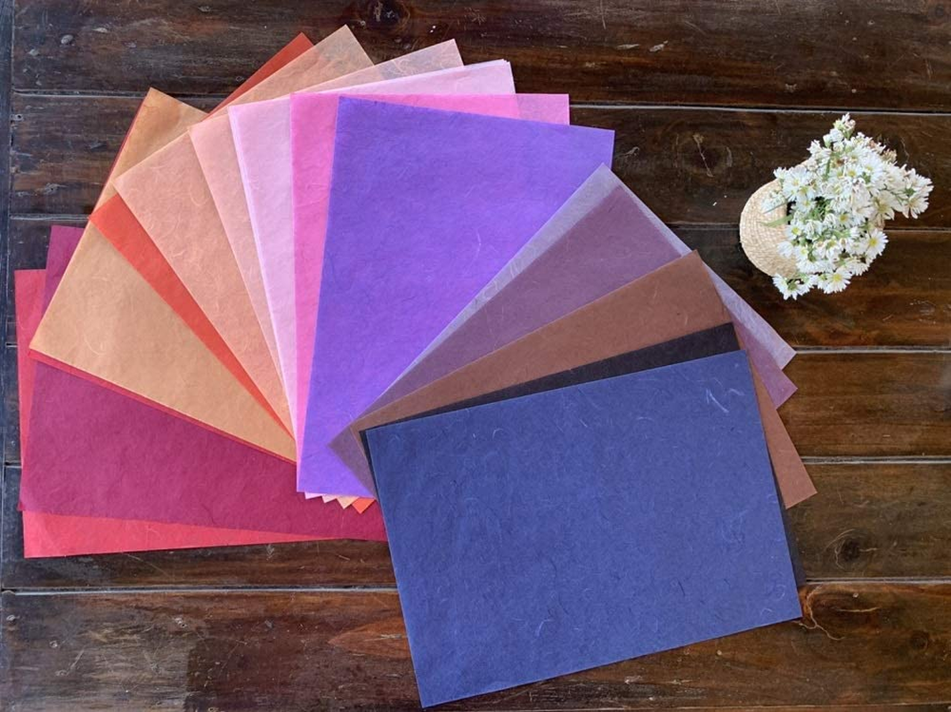 RATREE Shop 20 Mixed Pink Mulberry Paper Sheet Design Craft Hand Made Art Tissue Japan Origami Washi Wholesale Bulk Sale Unryu Suppliers Card Making Washi Paper Sheets (No17) image number 2