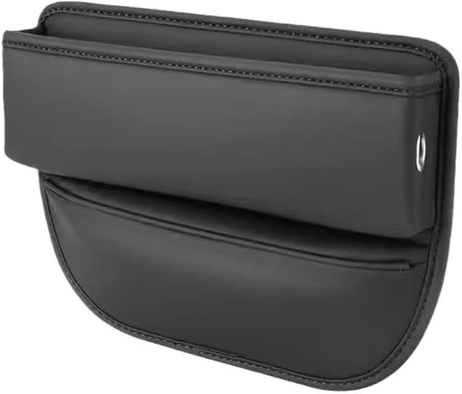 Poemtian Leather Car Seat Storage Box Car Seat Gap Filler, Car Seat Gap Filler Organizer,Upgrade PU Leather Console Organizer, Car Seat Crevice Storage Box for Holding Phone, Key and Cards