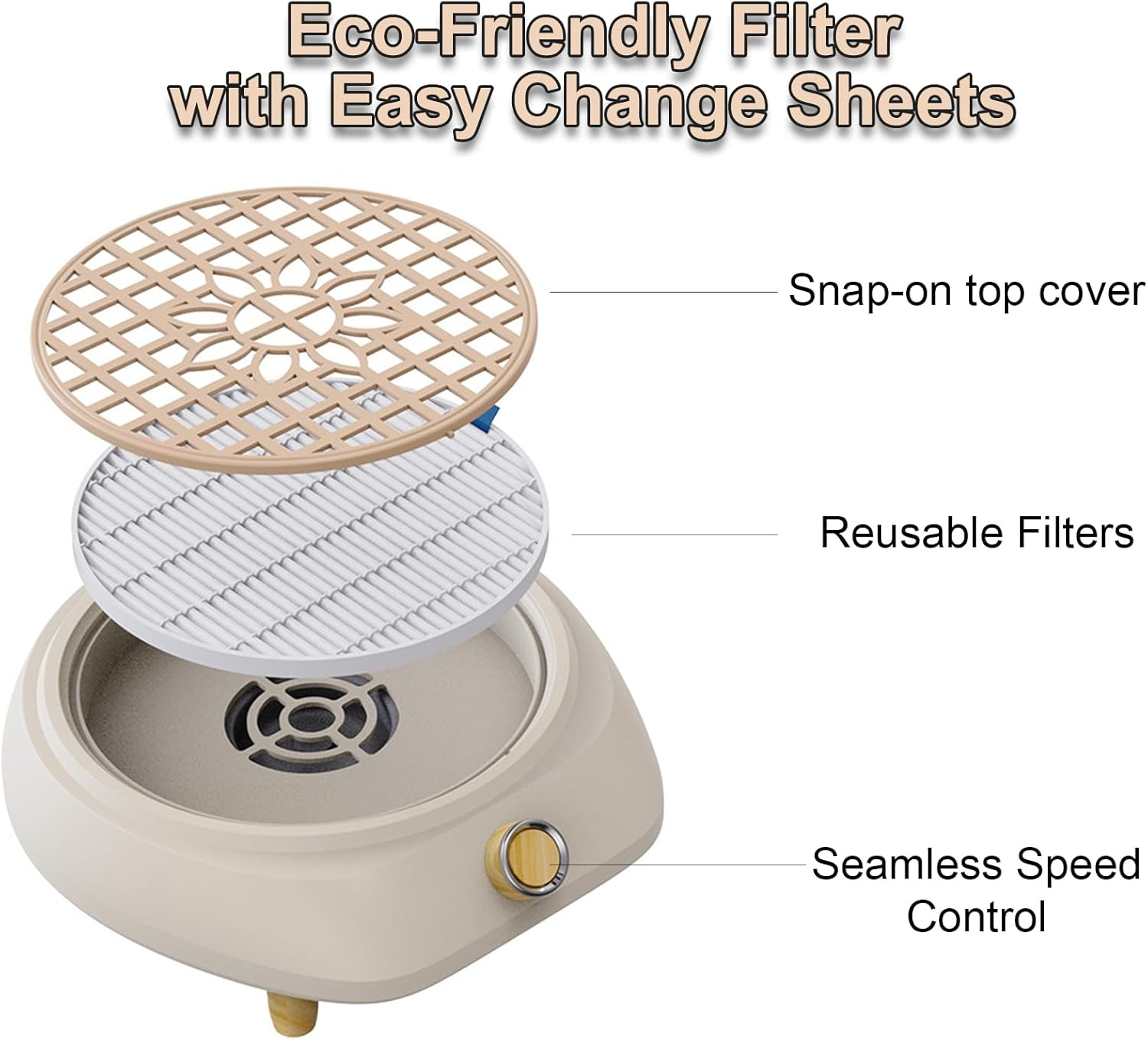 Bouzaak round Nail Dust Collector Compact Nail Dust Fan for Home Salon Use image number 1