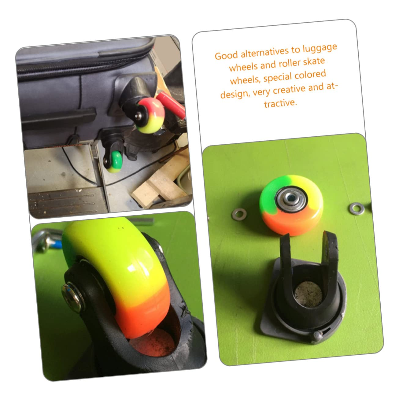 JECOMPRIS 2Sets Sturdy Luggage Sturdy Wheels Replacement Kit for Suitcases Mute Wheel Kit image number 4