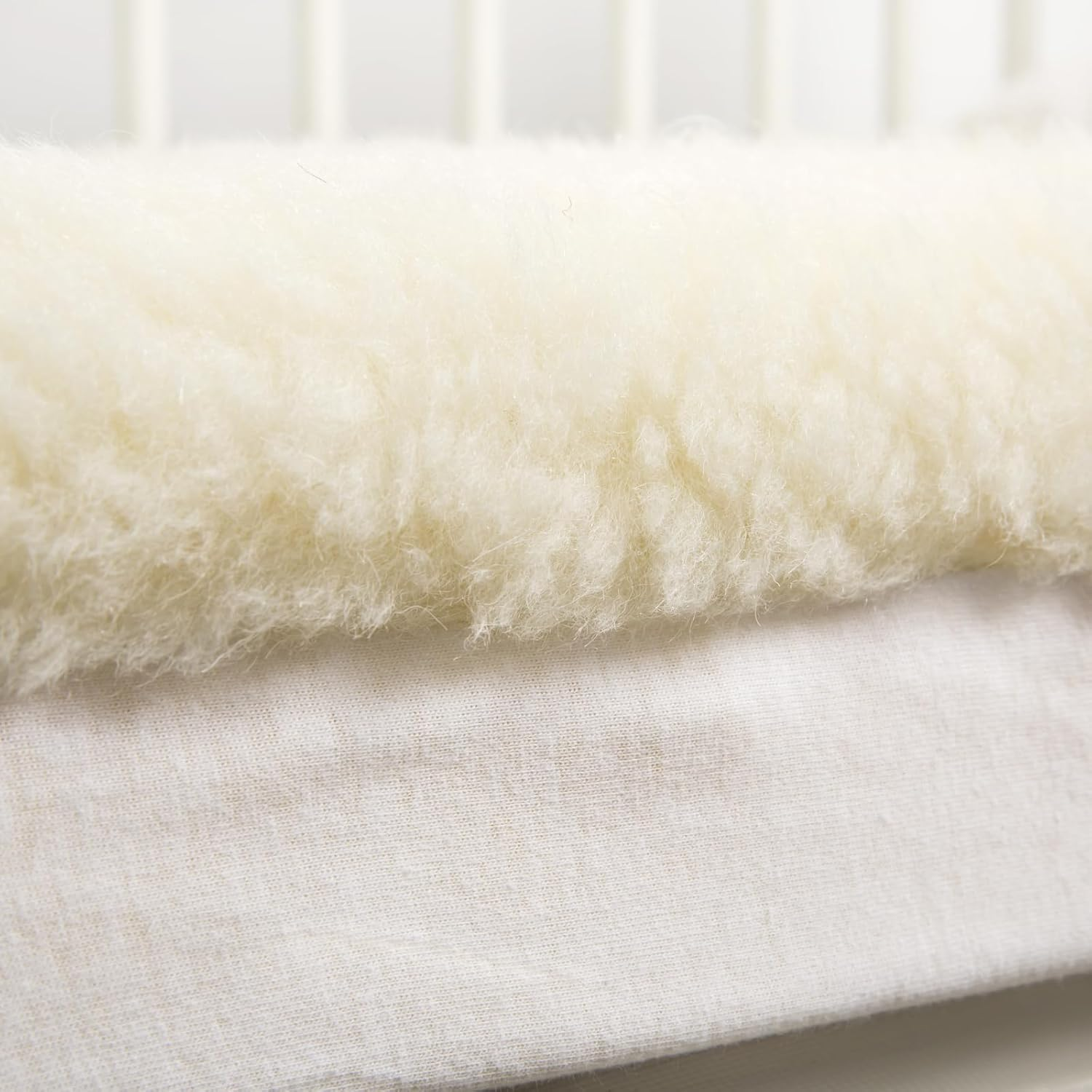 My First Woolly 350GSM Pure New Australian Washable Wool Underblanket Baby Blanket Natural Comfort and Warmth Fitted Cotton Skirt Fully Machine Washable - Standard Cot Size (70Cm X 130Cm) image number 1