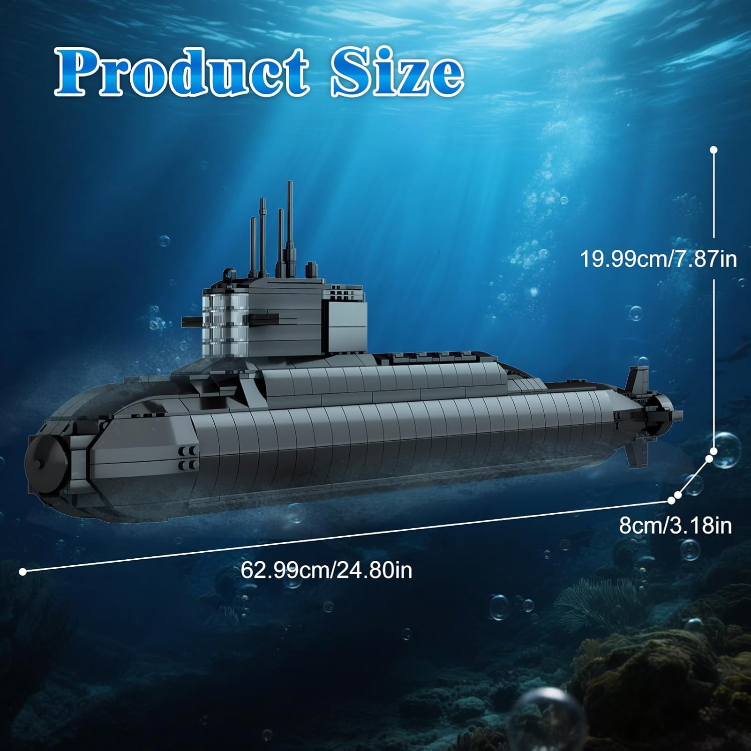 Brihappen Nuclear Submarine Model Building Kit image number 5