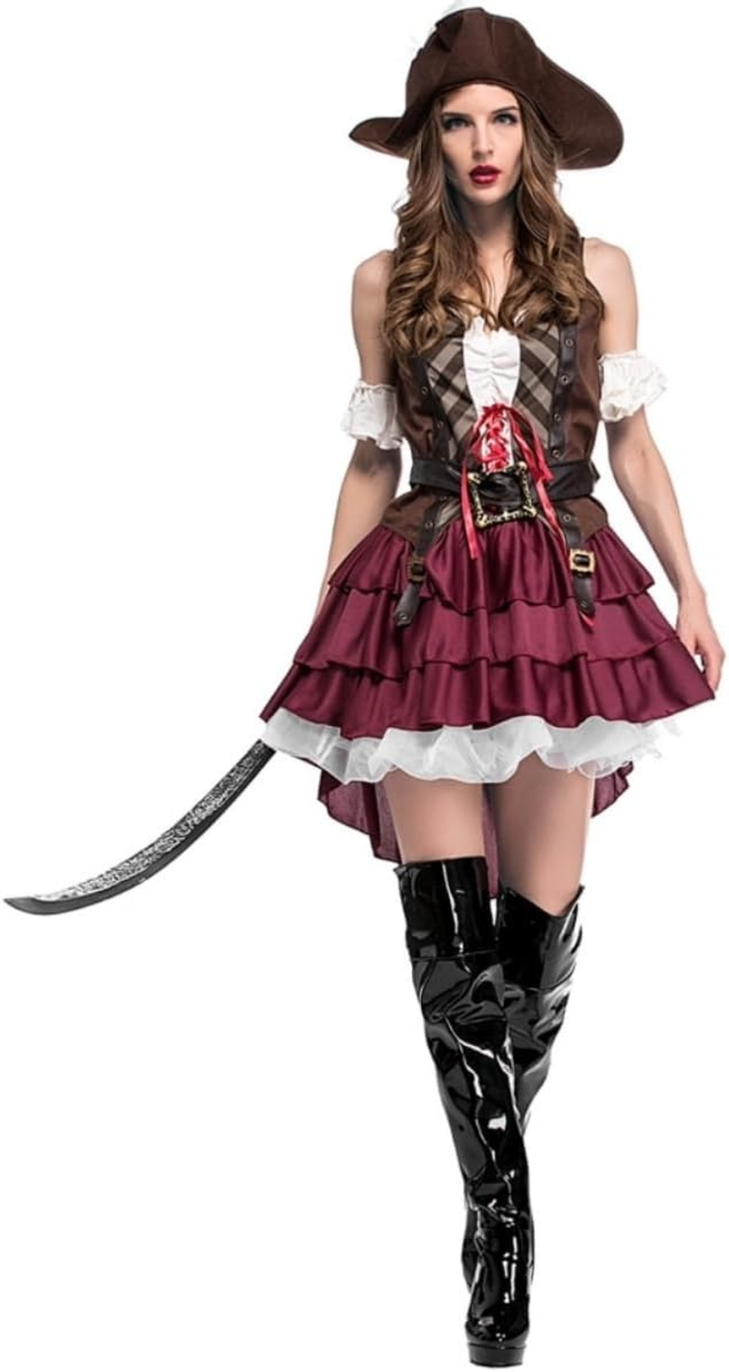 Costume Bay Women'S Sexy Pirate Costume Polyester Adventurous Seas Caribbean Swashbuckler Pirate Outfit Party Halloween Event Masquarade Cold Sultry Dress image number 2