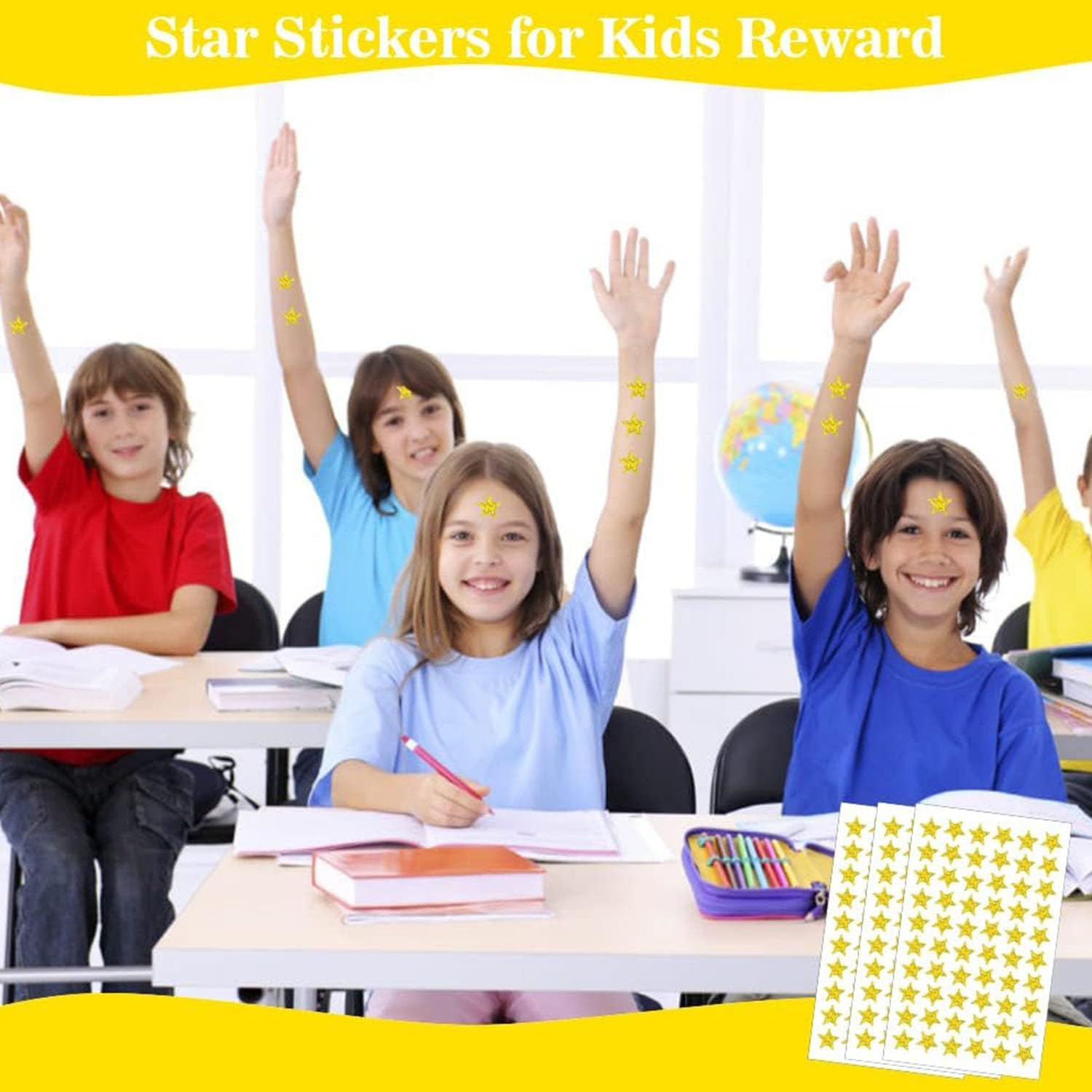 1620 Pack Star Stickers, Foil Gold Star Stickersr, 0.6" Diamete Small Foil Star Stickers, Small Foil Star Stickers for Kids Reward Home, School, Bar, DIY and Office Decoration (Gold) image number 5