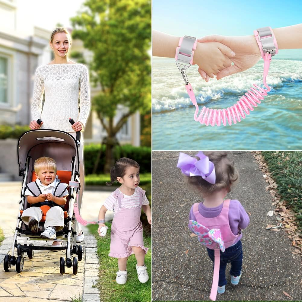 Accmor 3 in 1 Toddler Harness Leashes + anti Lost Wrist Link, Kids Harness Children Leash for Girls, Child anti Lost Leash Baby Cute Harness Belt Strap Hold Kids Close While Walking image number 3