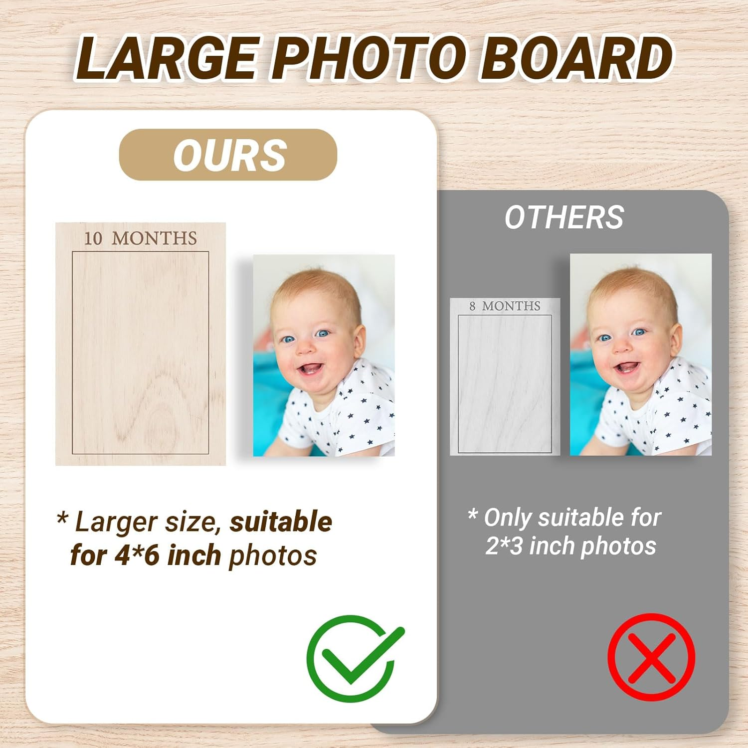 Bosctanuc Large My First Year Picture Frame for 33 X 22 Inch Wooden Photo Board,12 Monthly Photo Display 1St Birthday Decorations Baby Gift for Newborn Keepsake,Baby Monthly Milestone