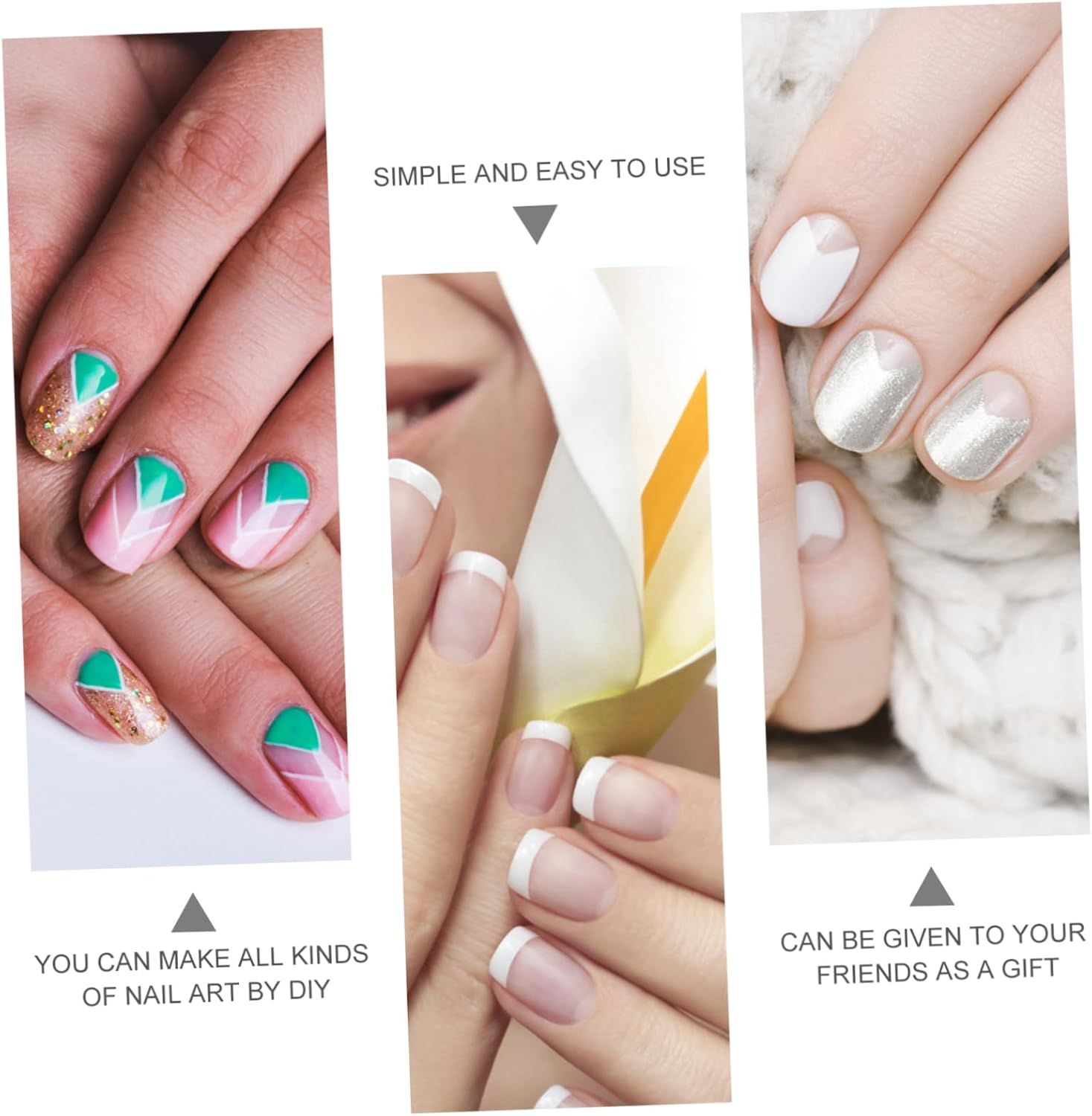 Baluue 8Pcs Gel Cutter Tool French Manicure Templates Nail for Fingernails Toenails image number 5