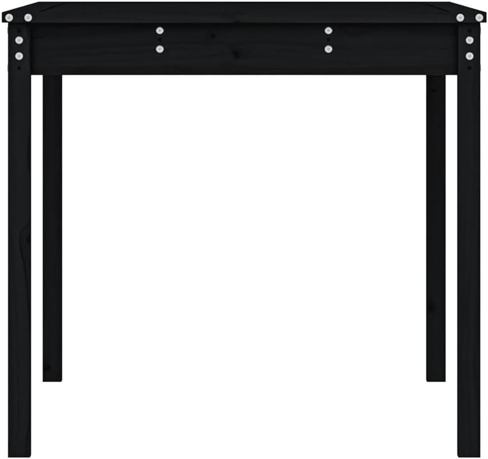 Vidaxl Classic Black Garden Table, Solid Pine Wood, Rectangular Shape, Heavy-Duty Outdoor Patio Furniture, 121X82.5X76 Cm image number 4