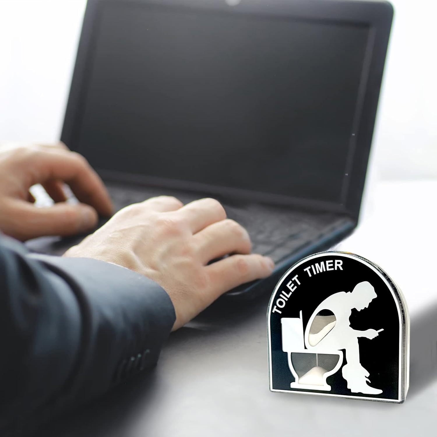 5 Minutes Toilet Hourglass Sand Timer Funny Atmosphere Tool Decompression Decoration Fashion Ornament Creative Timer for Toilet Training, Bathroom Time for Dad (Style-1) image number 6