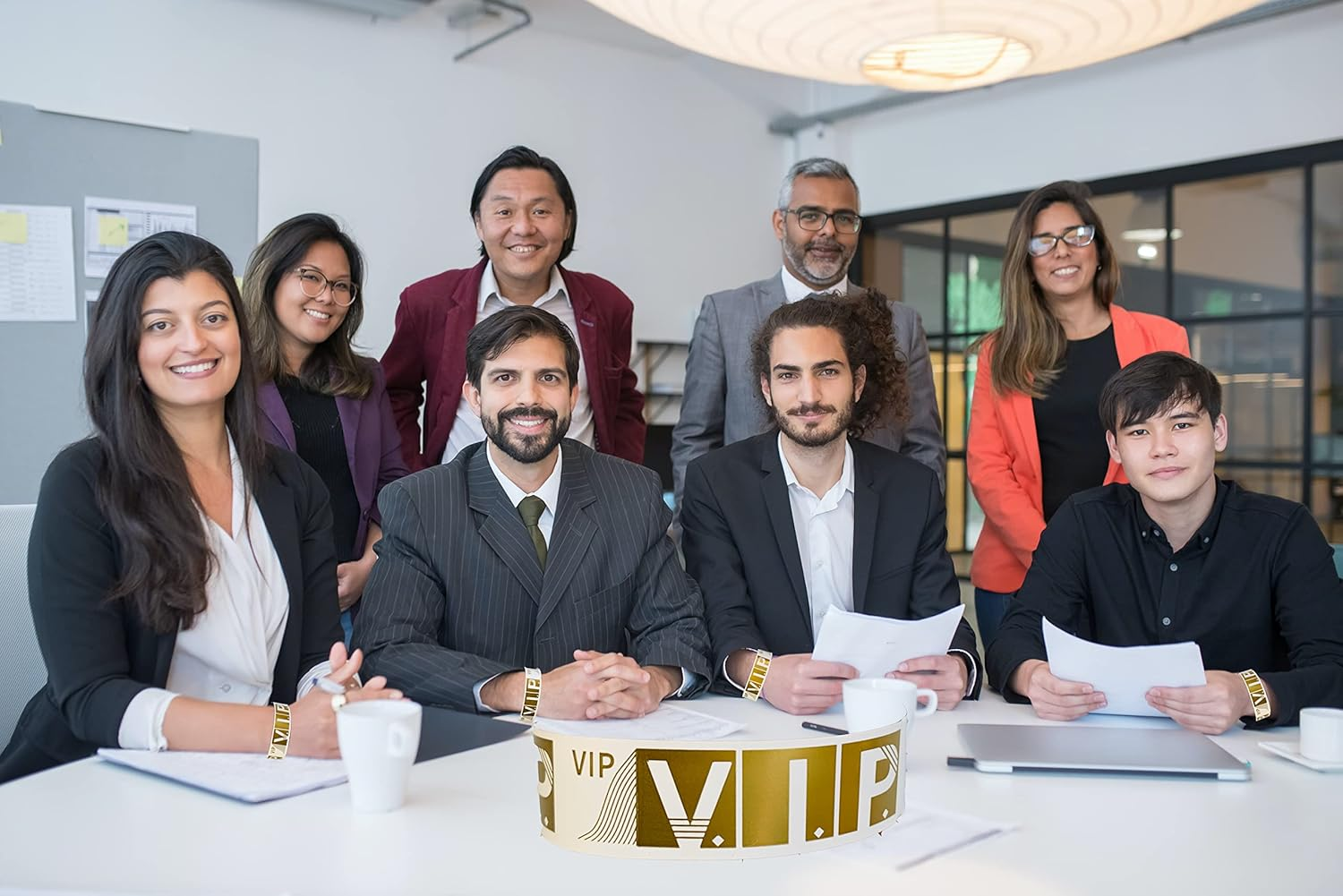 Lopau Paper Bracelets for Events - 100PCS Gold VIP Wristbands - Blue image number 6