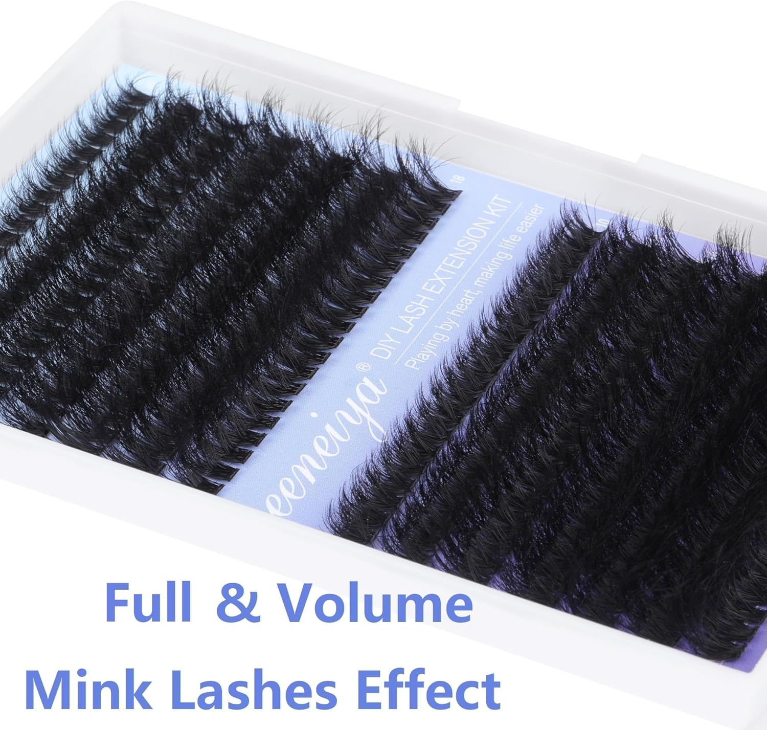 Geeneiya Eyelash Clusters Fluffy Lash Extension Mink Thick Cluster Eyelash Extensions 10-18MM Cluster Lashes Individual Fluffy Fake Eyelashes, Not Kit (0.07D, 60P+80P, 280Pcs)