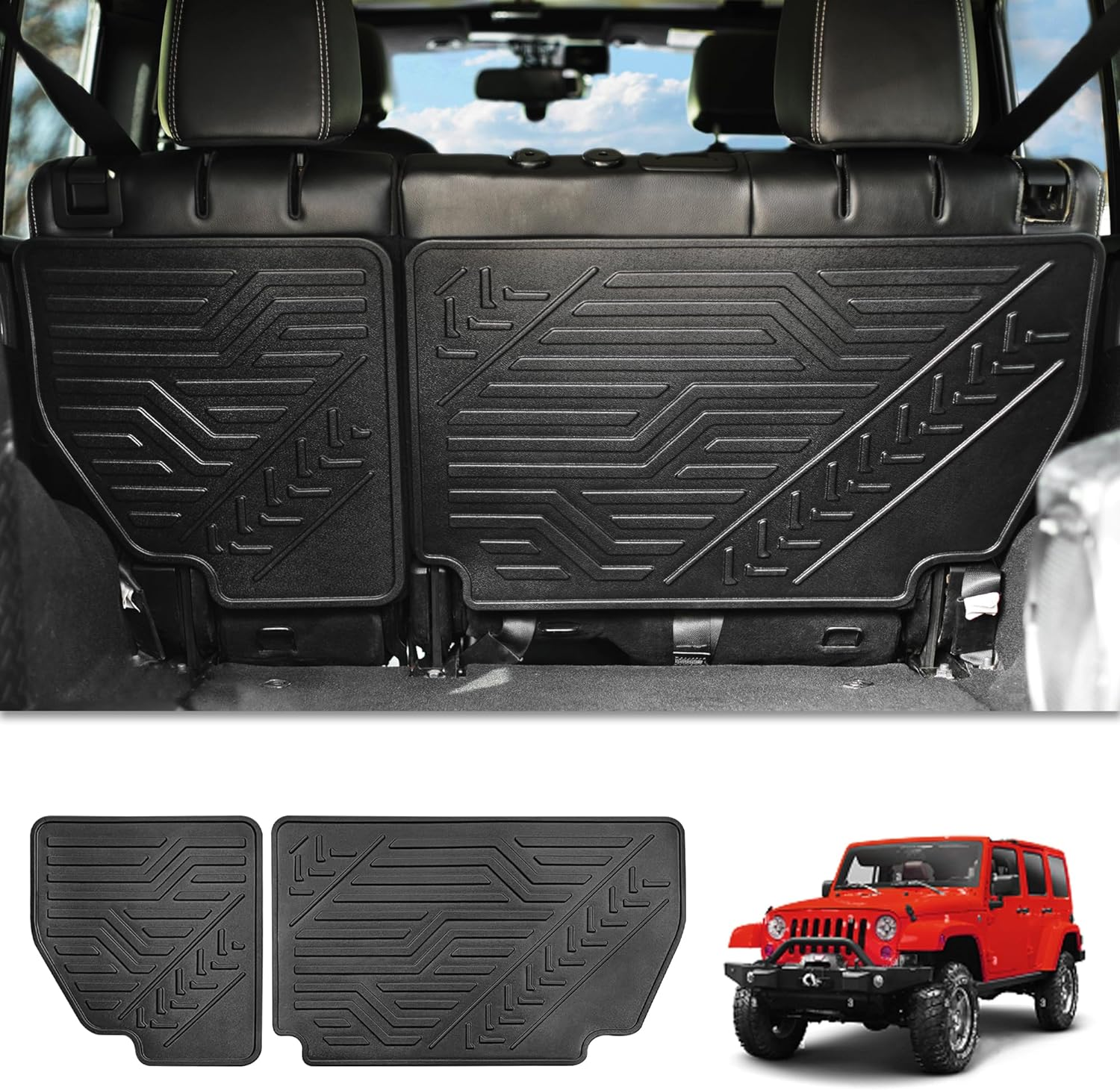 REFORM DESIGN Rear Seat Back Cover Backrest Protectors Compatible with 2011-2018 Jeep Wrangler JK JKU 4 Door Accessories (Not Fit in 2 Door & JL) image number 5