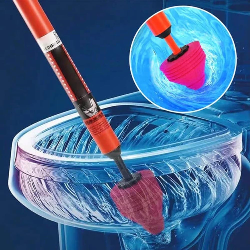 Upgraded Toilet Plunger Kit - High Pressure Unblock One Shot Pipe Plunger, Tub Drain Cleaner Opener for Bathroom, Kitchen, Bathtub, Clogged Pipe image number 6