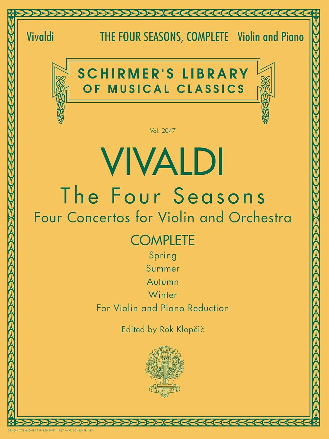 Antonio Vivaldi - the Four Seasons, Complete: Schirmer Library of Classics Volume 2047: Complete Violin image number 3