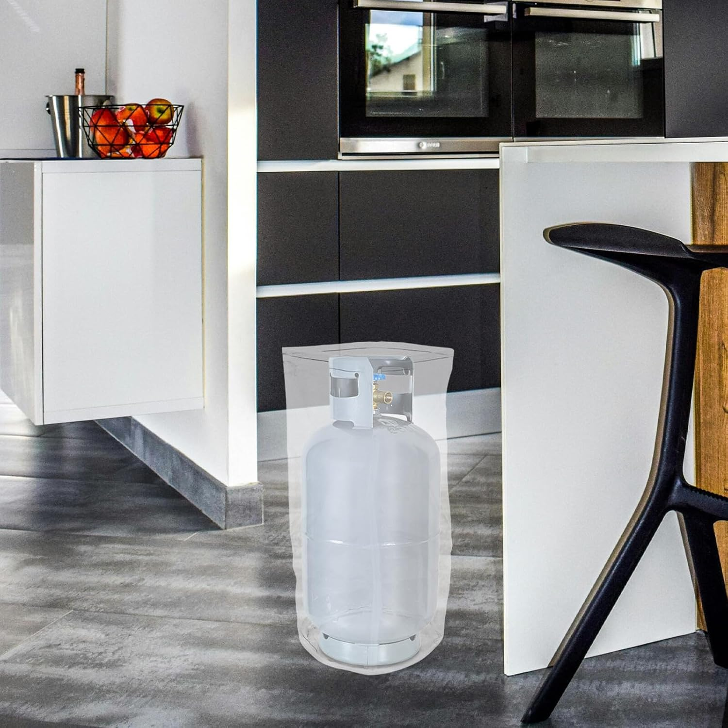 Heavy Duty Waterproof Gas Canister Cover Zipper for 10Kg Cylinder, PVC Protective Dustproof Sleeve, Outdoor RV Liquid Gas Storage Tank Protector, Diameter 33Cm Height 55Cm image number 4