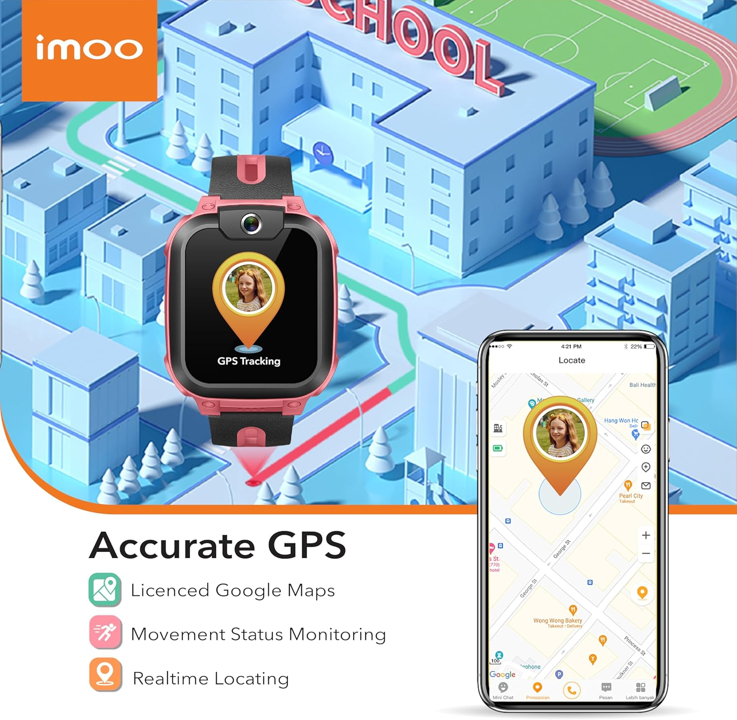 Imoo Z1 Kids Smart Watch, 4G Kids Smartwatch Phone with Video and Phone Call Durable, GPS Watch with Real Time Location. the SIM Card Only Supports the Vodafone Carrier. image number 6