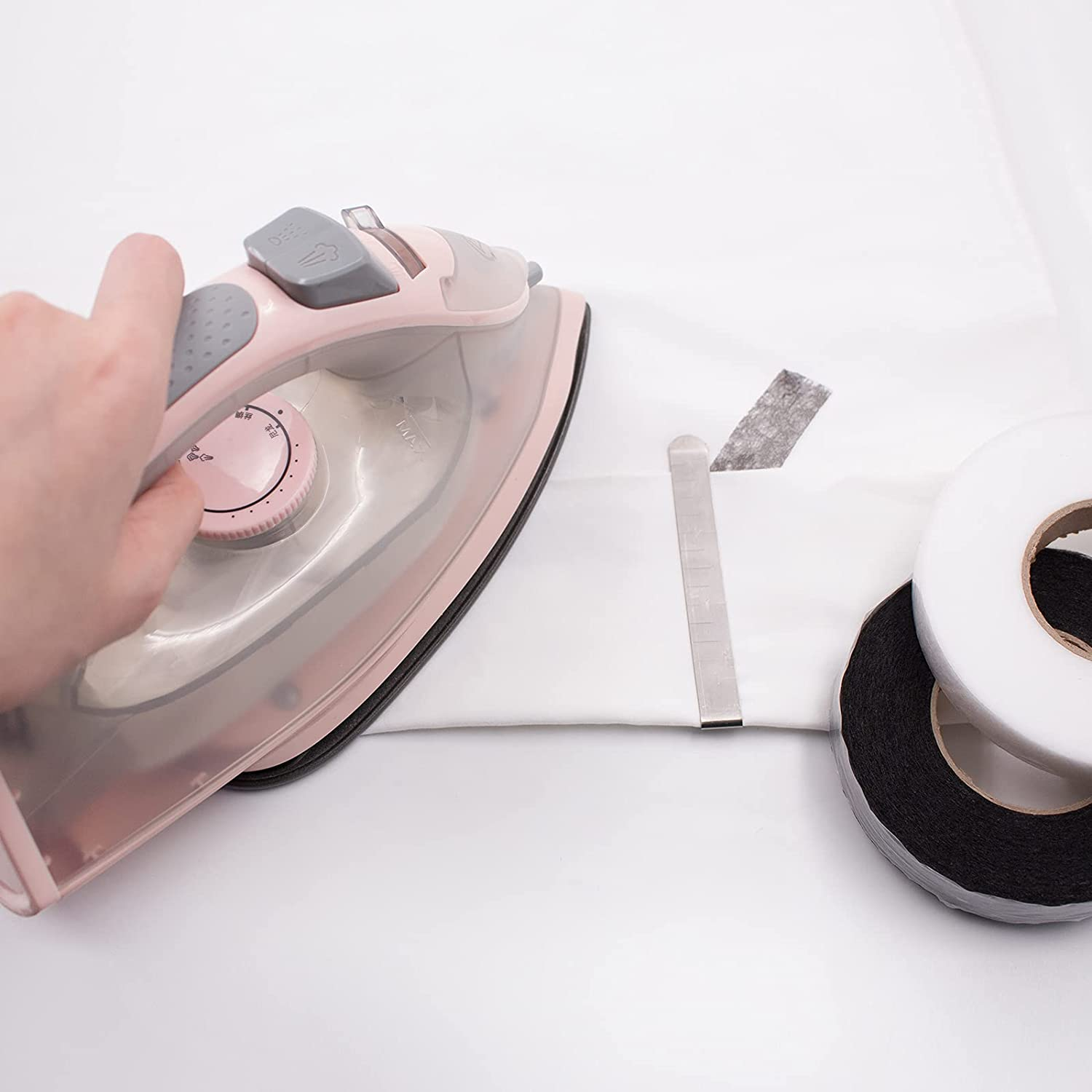 Daily Treasures 2Pack 140 Yards Iron-On Hemming Tape (With 2 Sewing Clips+3 Mark Pencil+1 Tape Measure) | 15 & 20 Mm Fabric Fusing Tape | Bonding Web Adhesive Tape for Jeans Trousers Garment Cloth image number 5