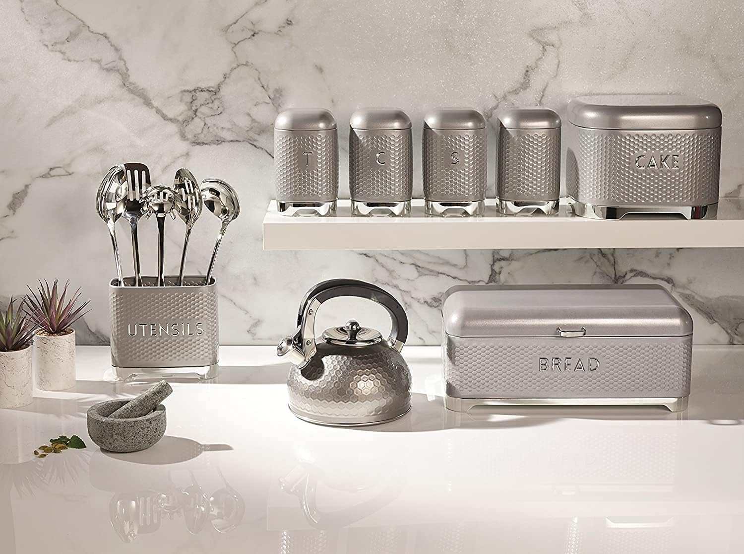 Kitchencraft Lovello Bread Bin 42X22X19Cm Grey image number 1