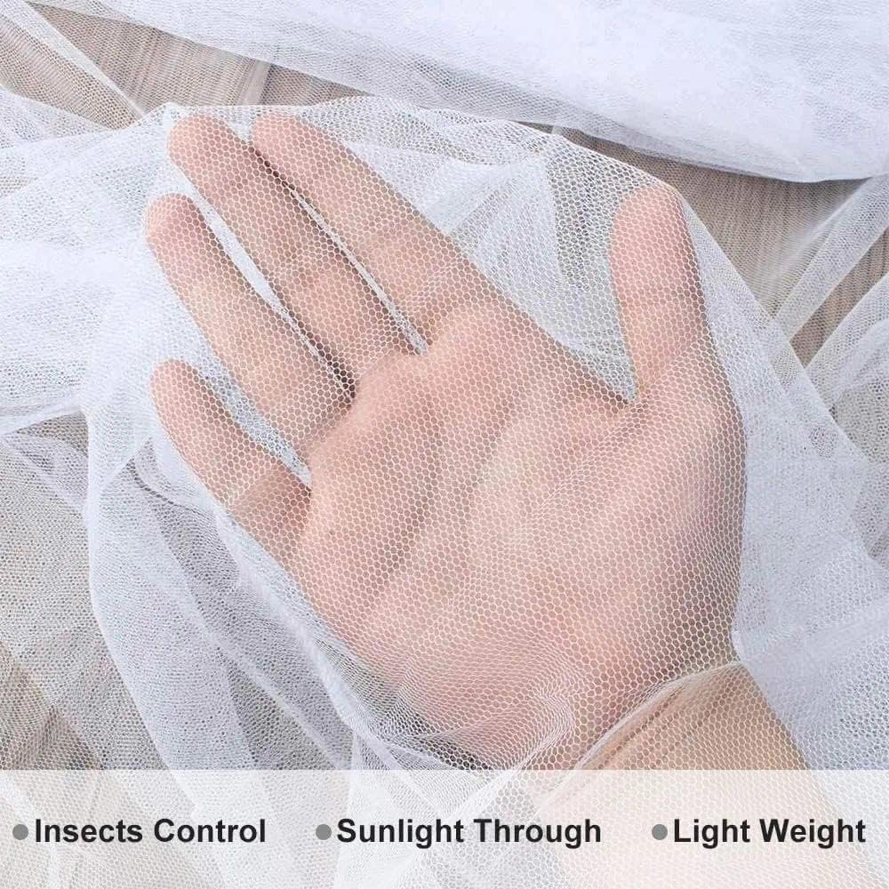 Mosquito Net Cloth Fabric, DIY Insect Pest Barrier Mesh Nets for Porch/Outdoor/Bed/Wedding, White 60X120In image number 6