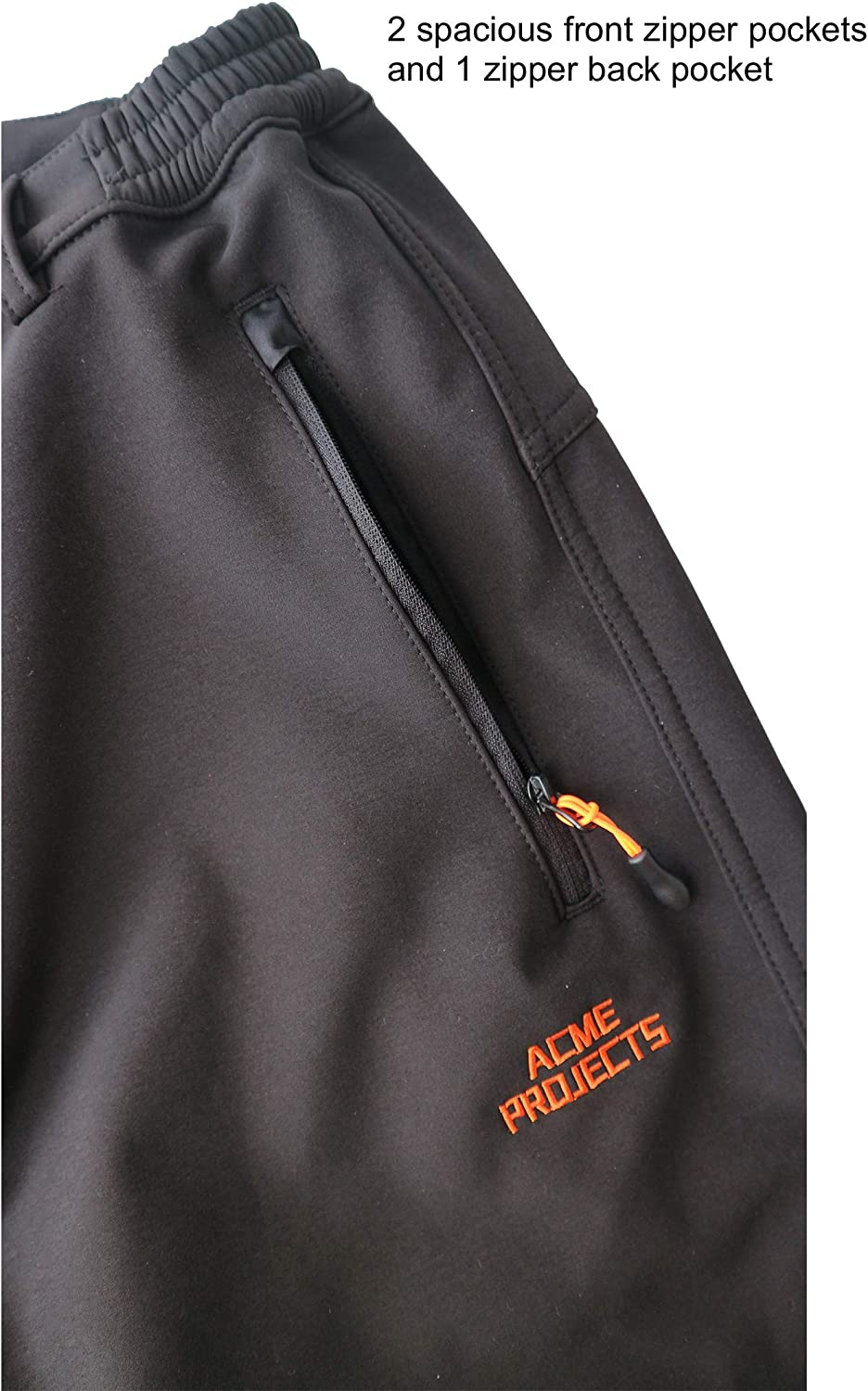 Acme Projects Fleece Lined Softshell Pants - 100% Waterproof, Breathable, 8000Mm/3000Gm Skiing Snowboarding Hiking Outdoor Activities image number 5